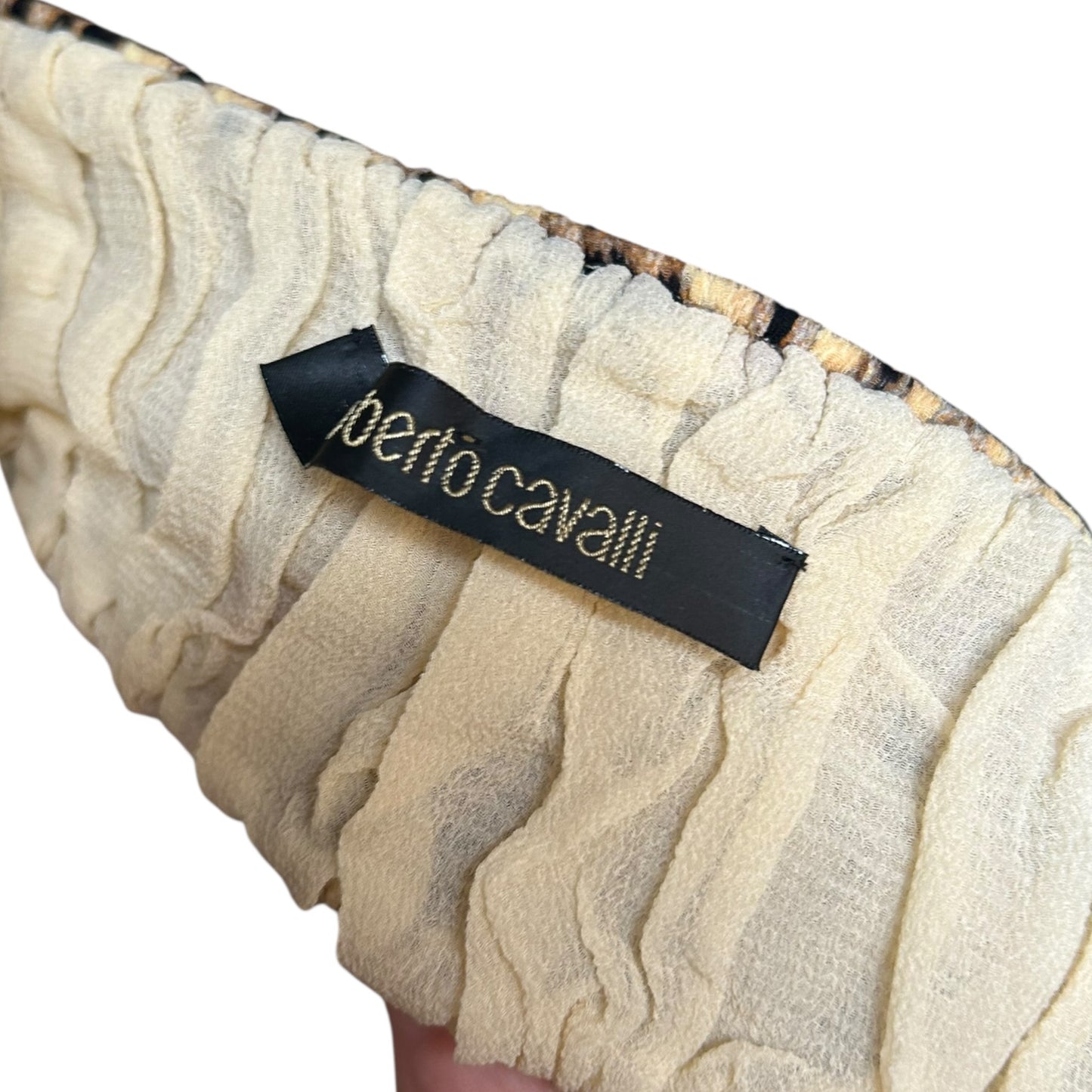 Roberto Cavalli Silk Halter Dress – Backless Animal Print Cut-Out Dress