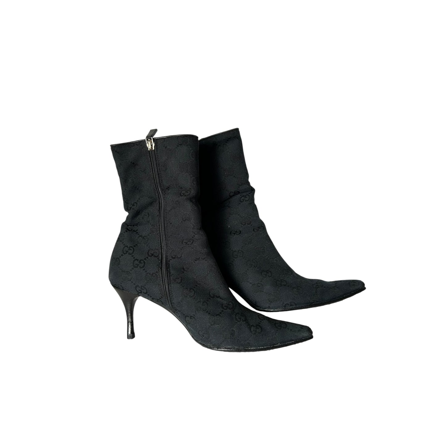 Vintage Gucci monogram canvas GG logo ankle boots / 35.5