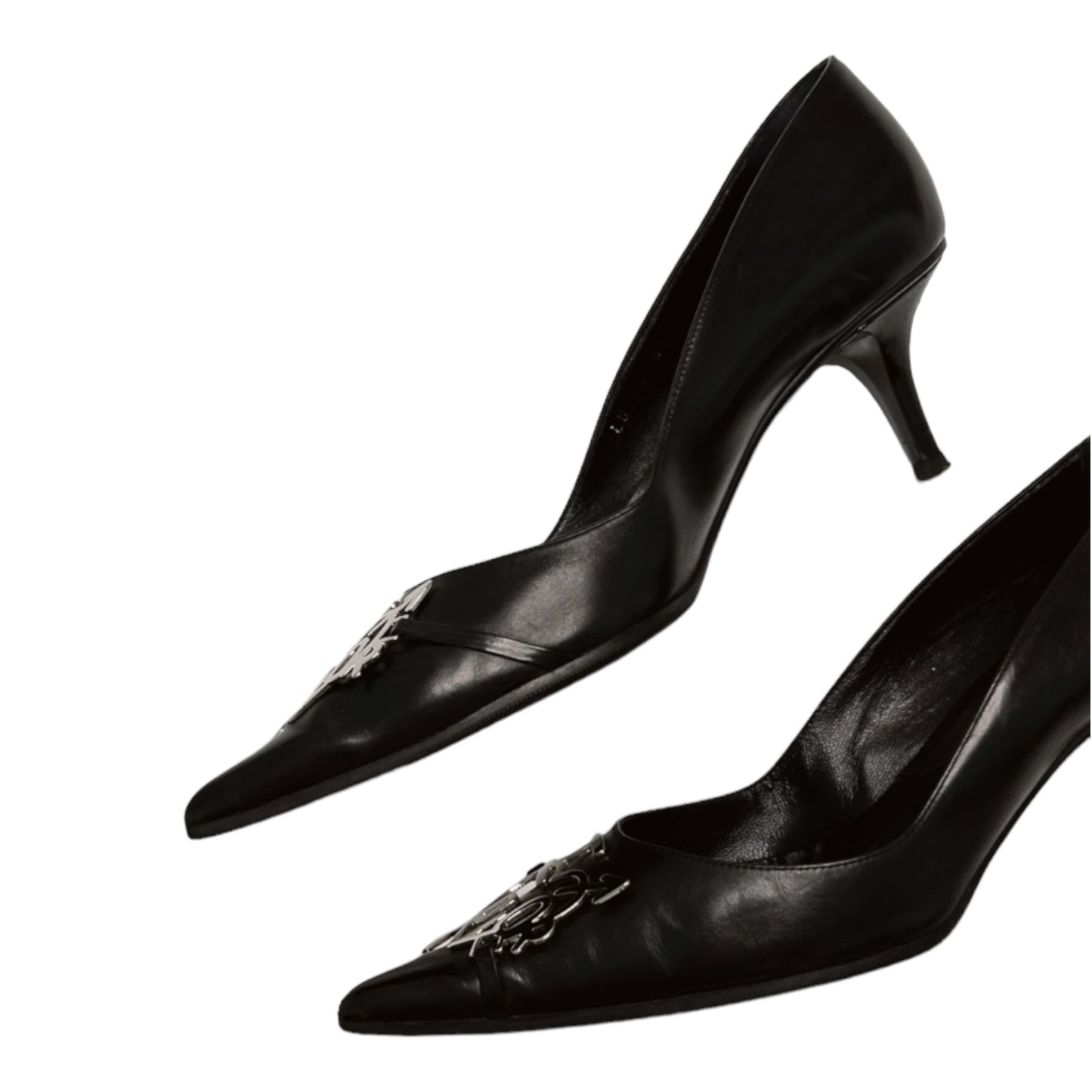 Vintage “I love Dior” by John Galliano 2004 black leather heels/37.5