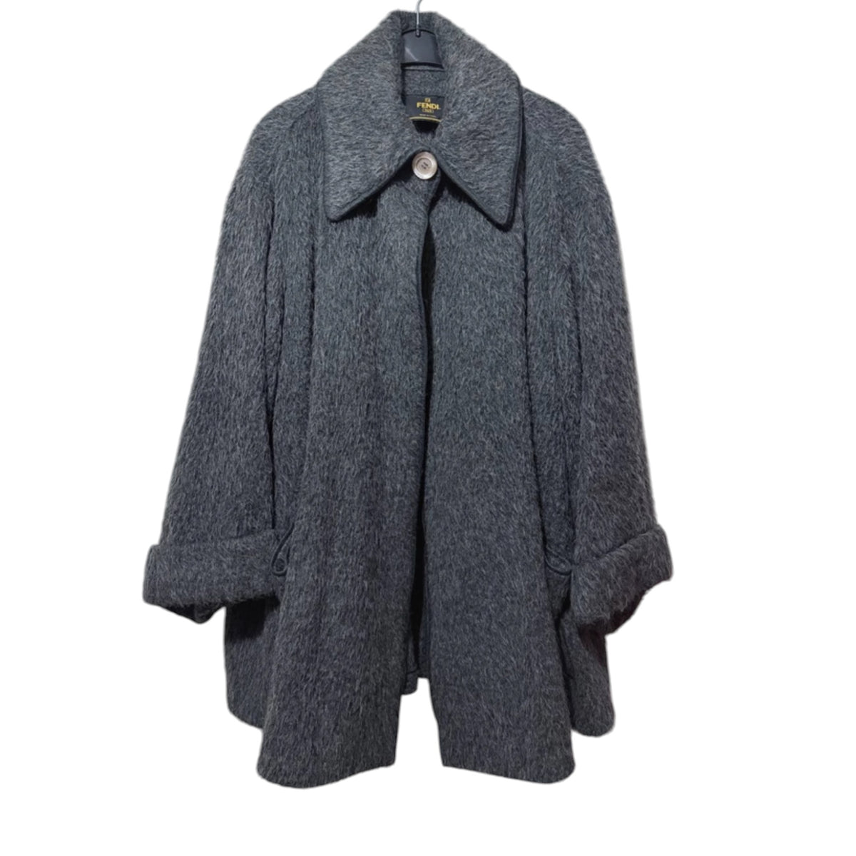 Vintage Fendi mohair gray cape coat