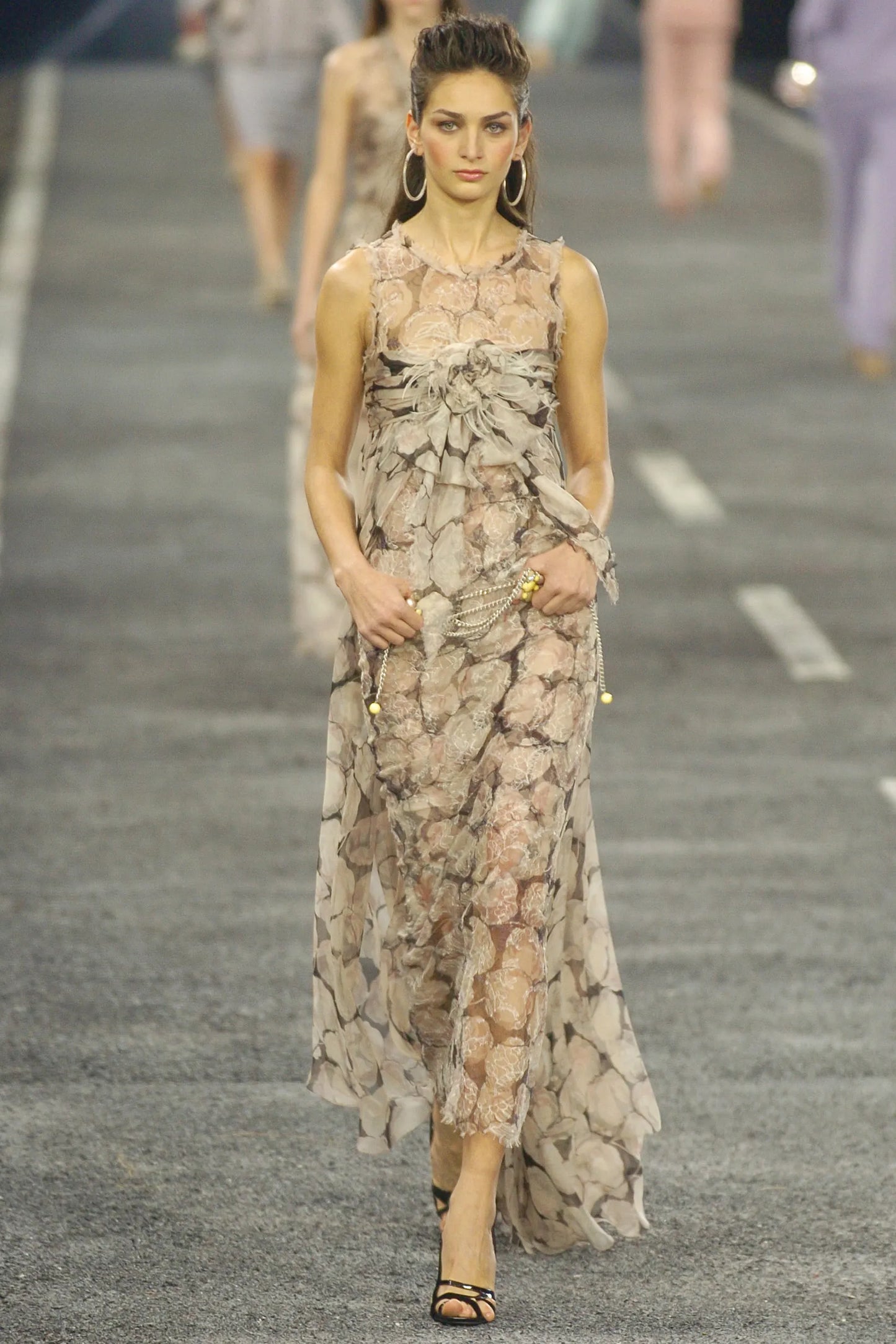 Vintage Chanel Runway 2004 Floral Silk Magnolia Silk Gown – Karl Lagerfeld Era