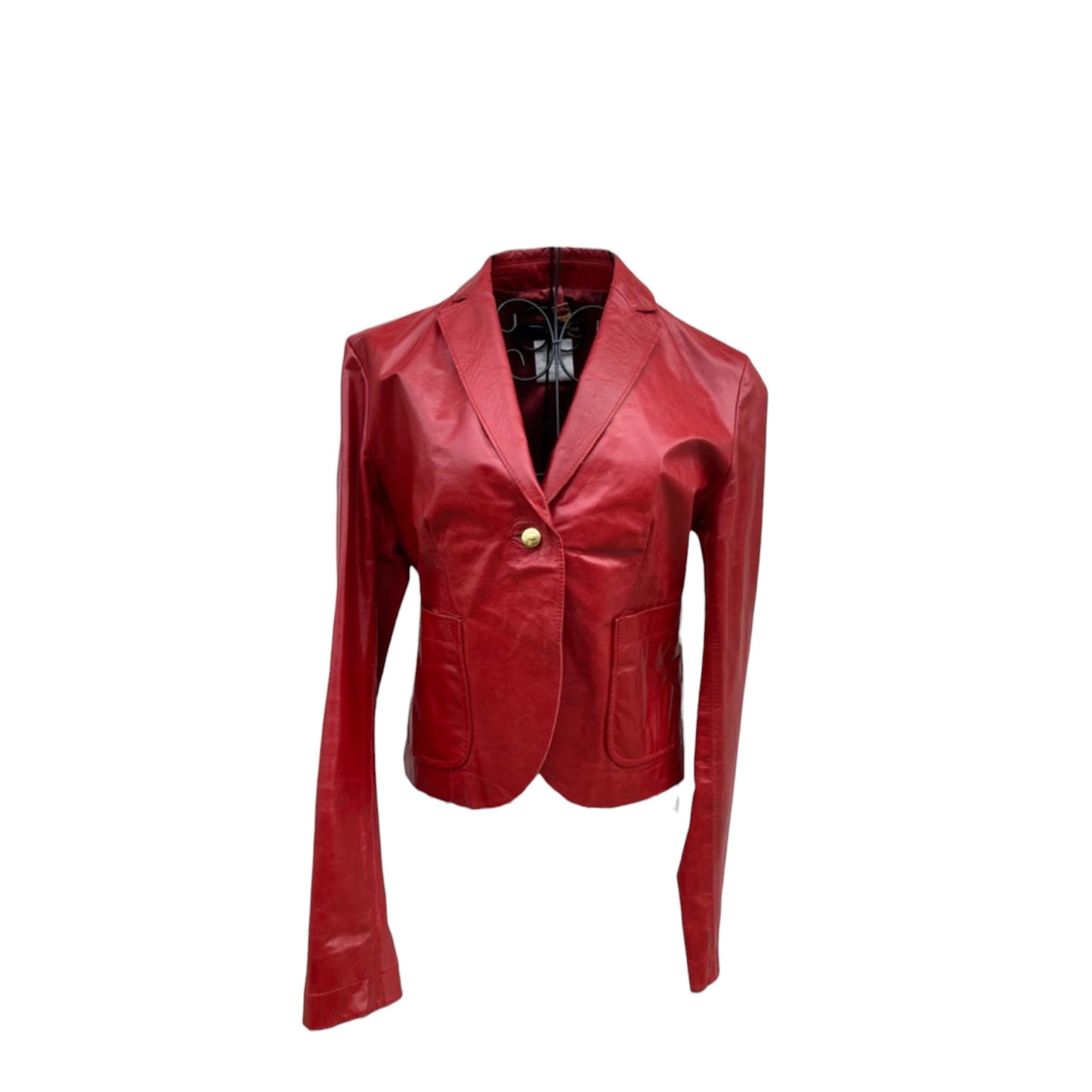 Vintage Roberto Cavalli burgundy leather jacket