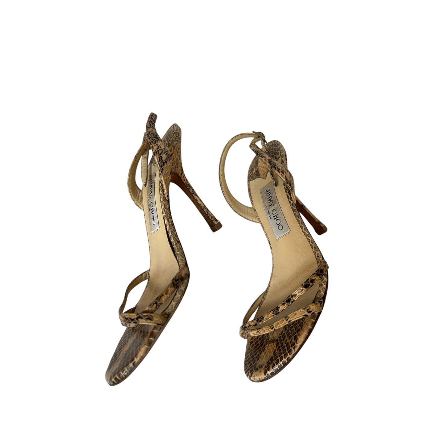 Vintage Jimmy Choo python strap sandal heel / 37