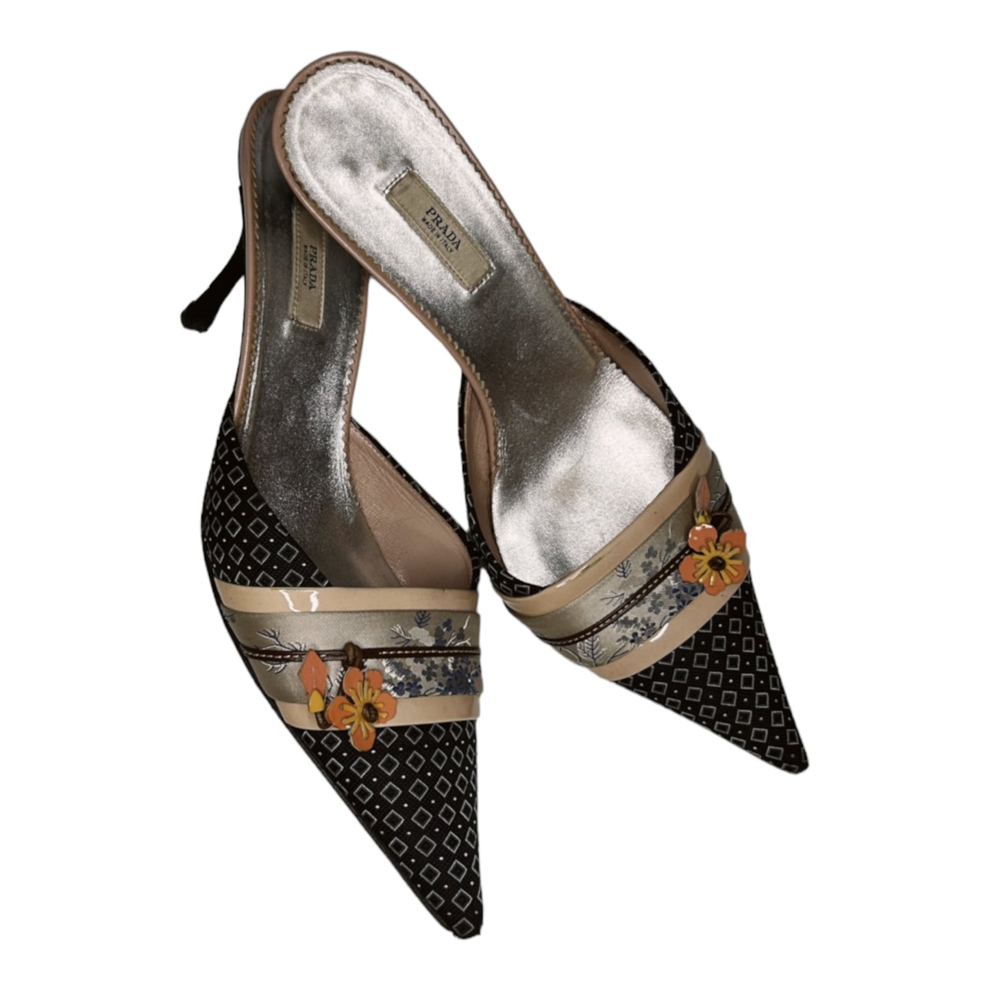 Vintage Prada floral mules/37