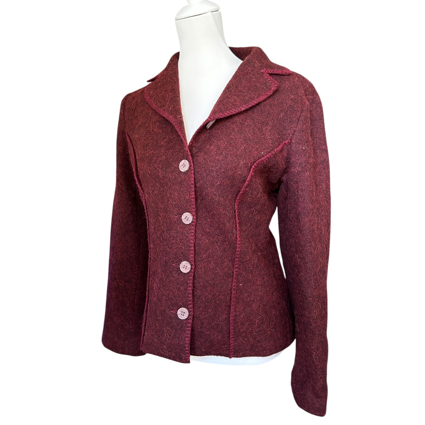 Vintage Cavalli mohair wool burgundy blazer