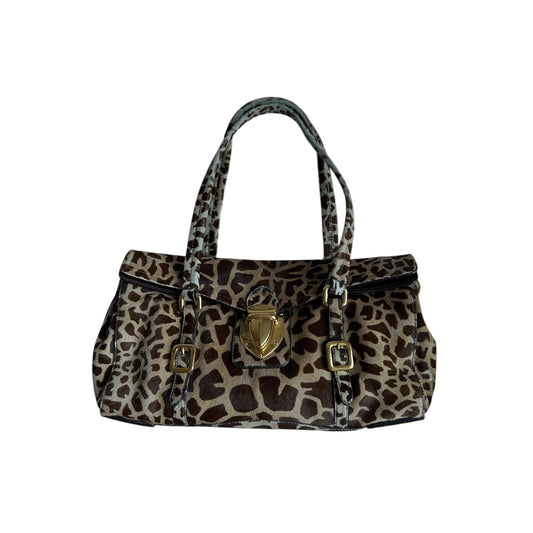 Vintage rare Prada animal print pony hair Giraffe-Print Cavallino Shoulder Bag