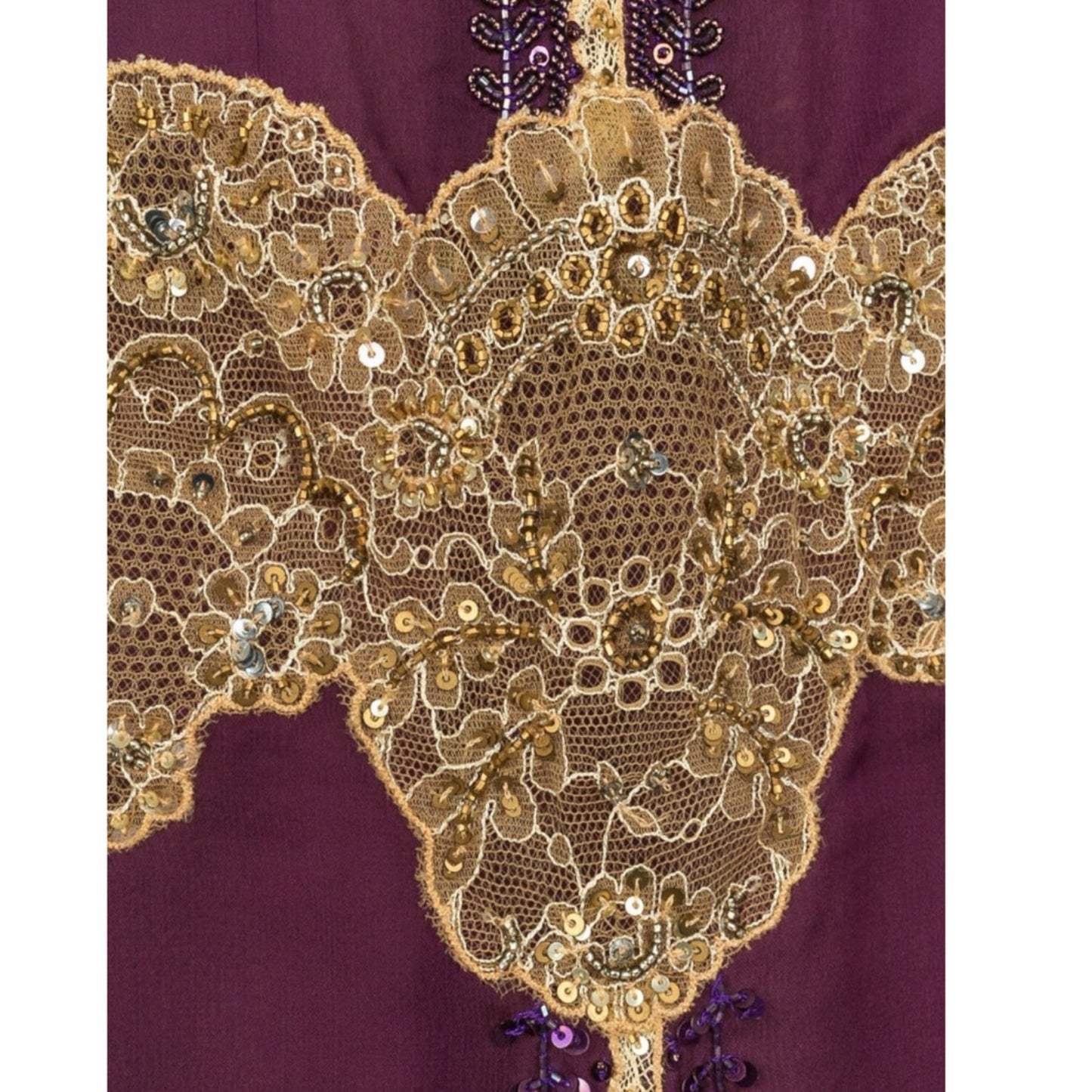 RENTAL ONLY-Vintage Valentino 2005 purple sequined lace dress NWT