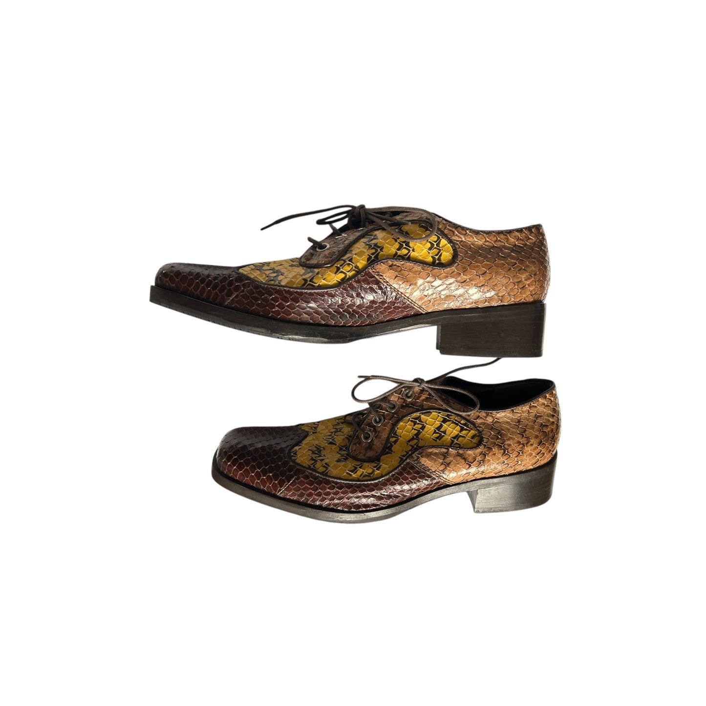 Vintage Miu Miu FW 2004 alligator multicolored oxfords / 39