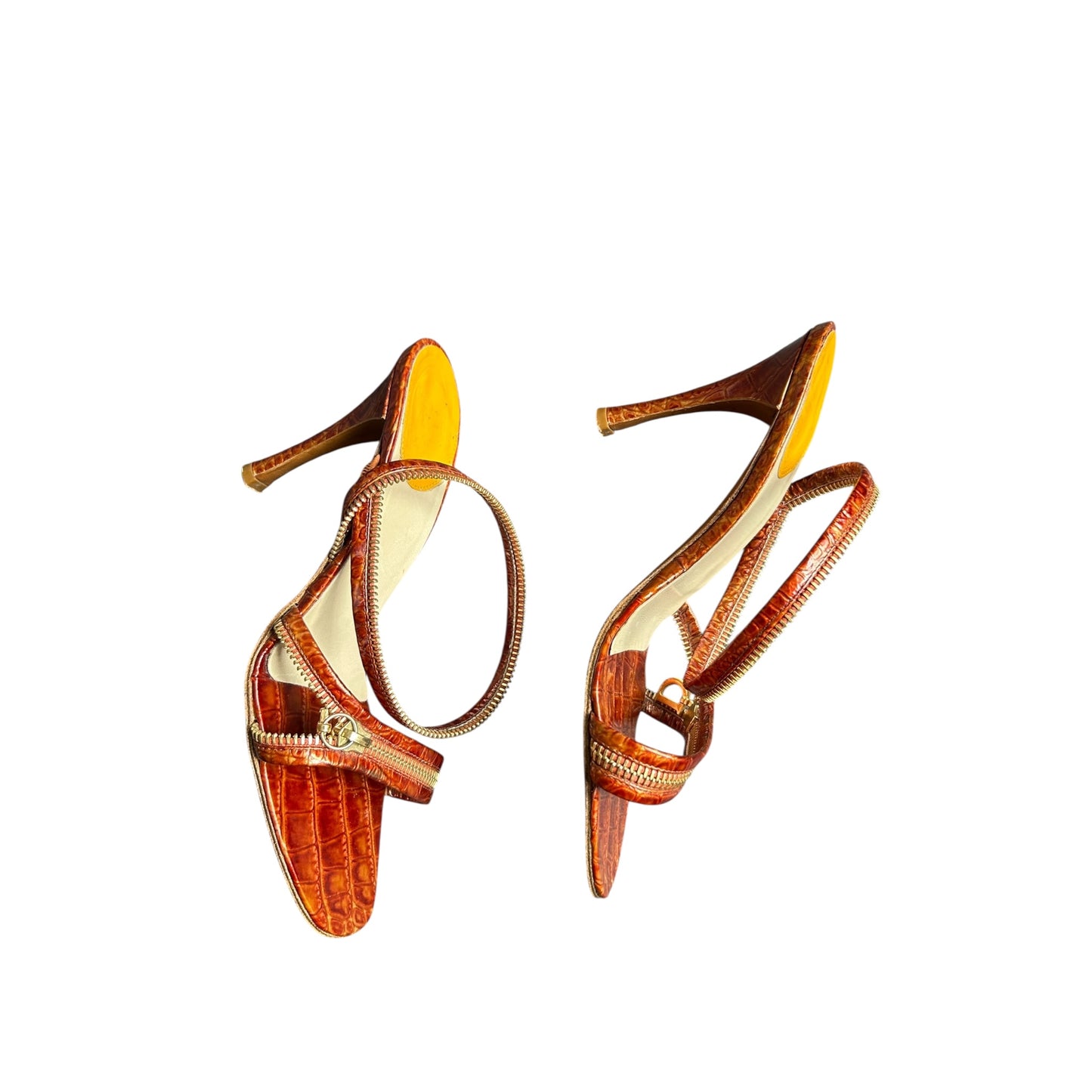 Vintage Dior SS01 croc patent heels by John Galliano / 36.5