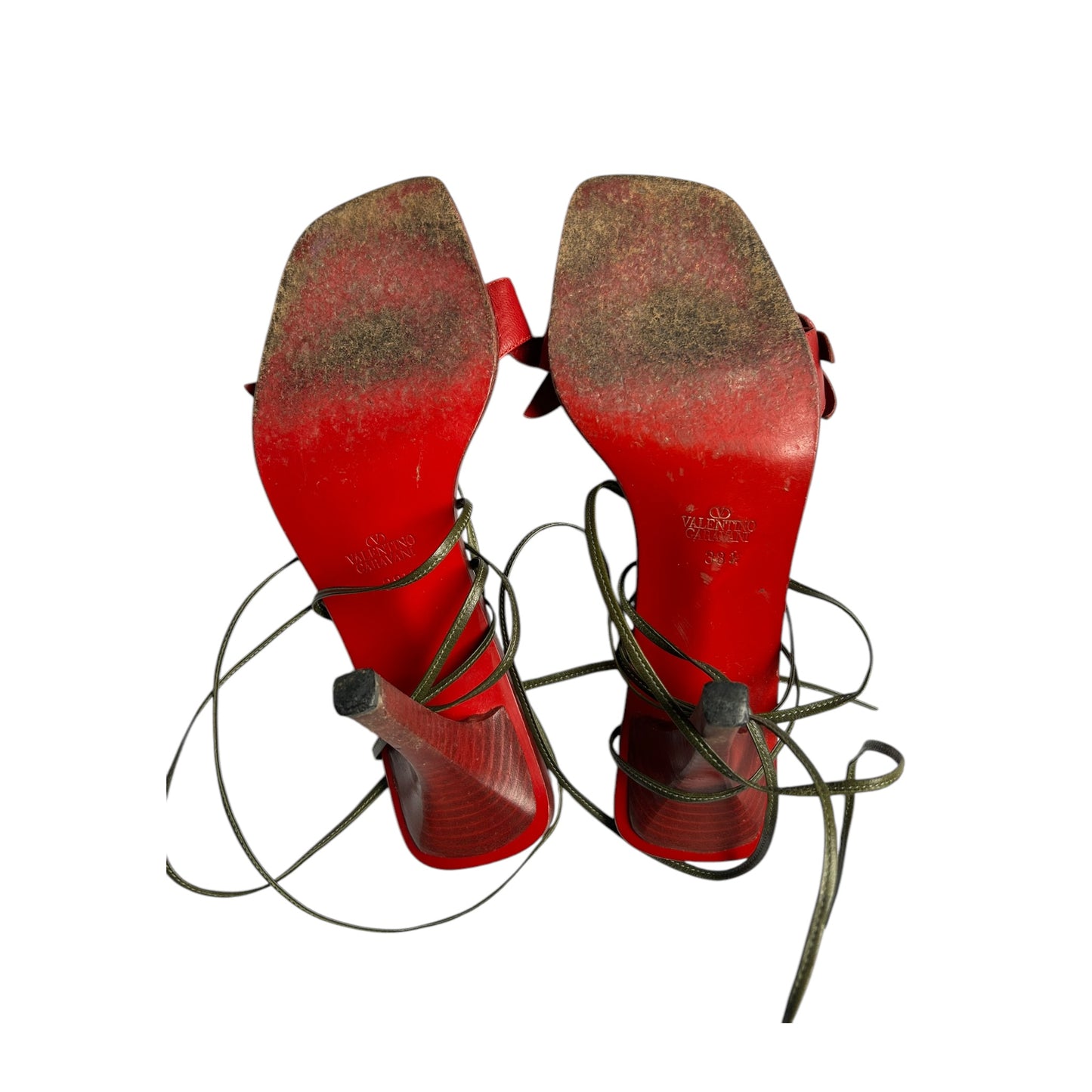 Vintage Valentino FW1999 floral rose wrap around sandal heels/ 38.5