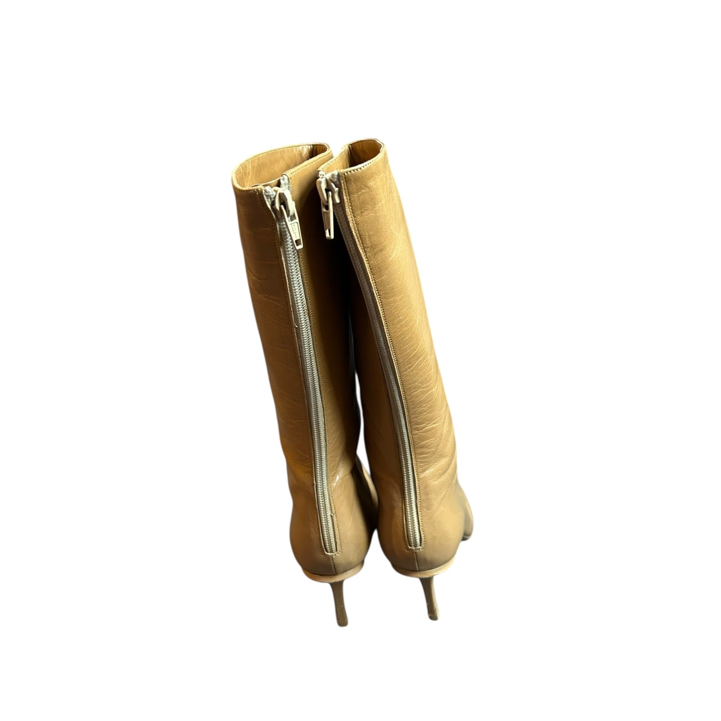 Vintage Jimmy Choo knee high tan kid boots / 37.5