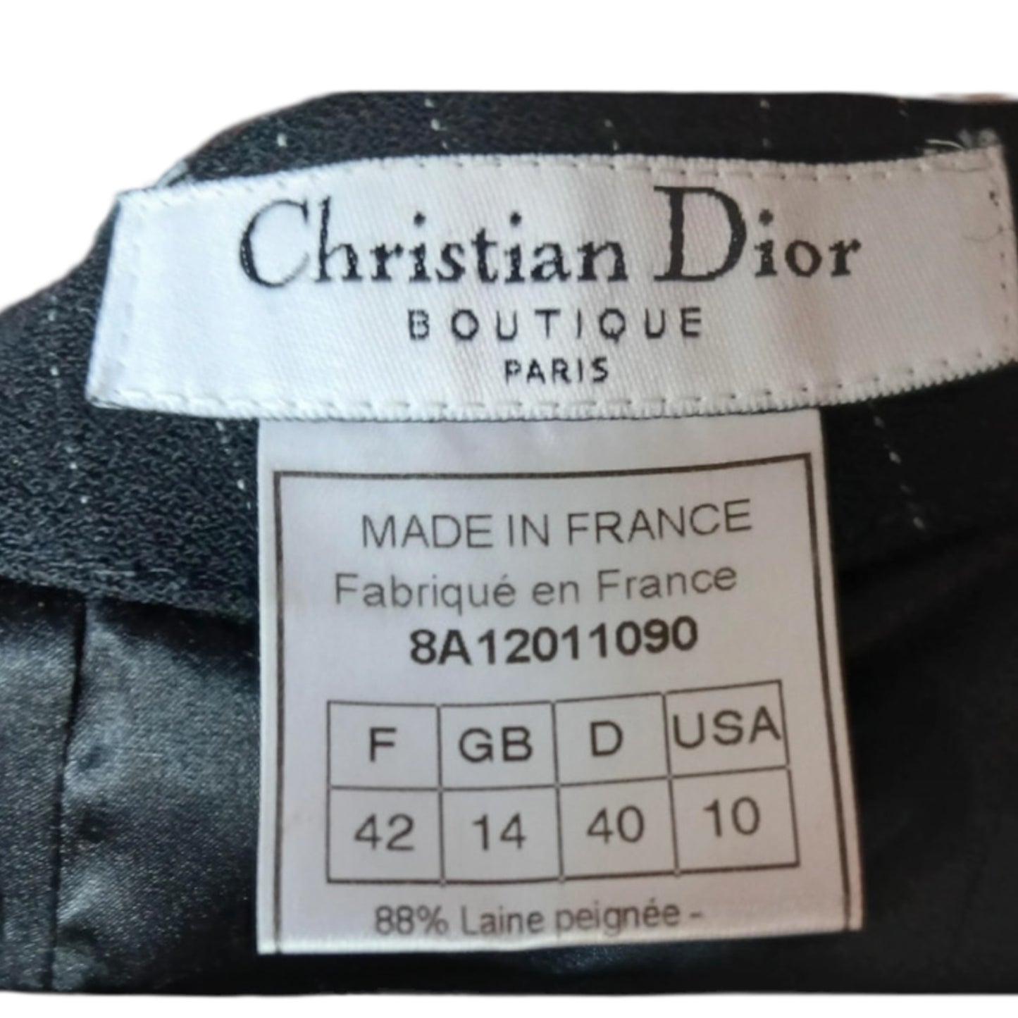 Vintage Christian Dior by John Galliano iconic 1998 Autumn/Winter Haute Couture pinstripe black skirt suit with lace