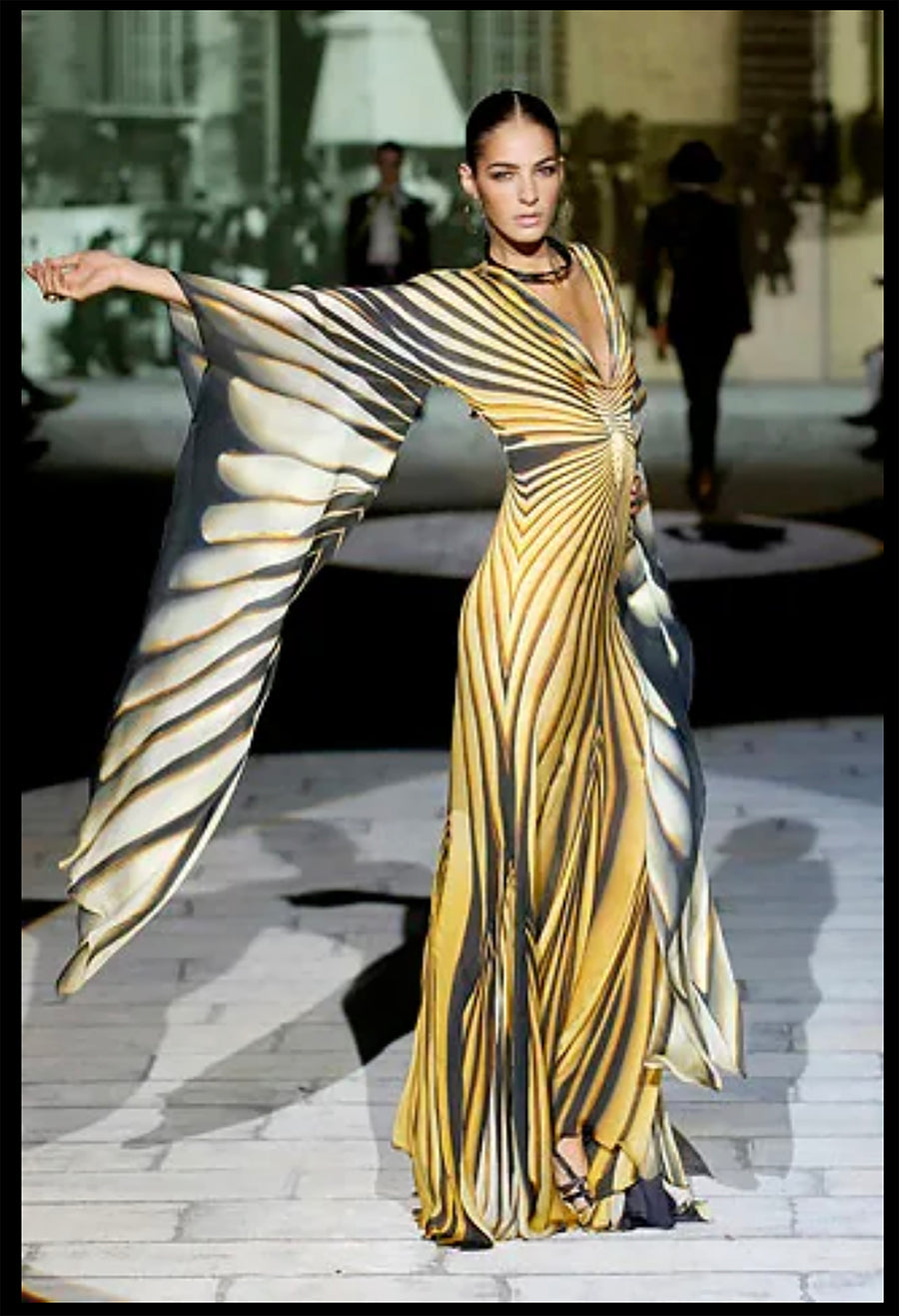 Vintage 2007 S/S ROBERTO CAVALLI SILK
BUTTERFLY GOWN LOOK #44