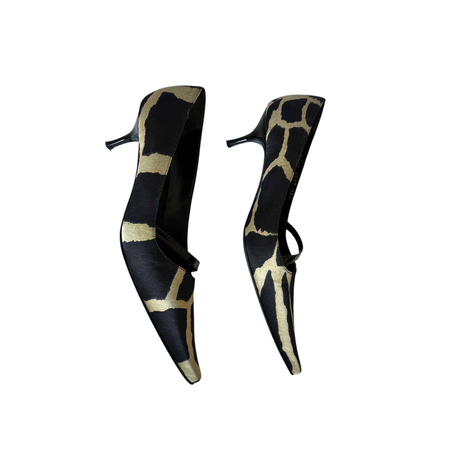 Vintage Cavalli satin zebra heels / 38.5