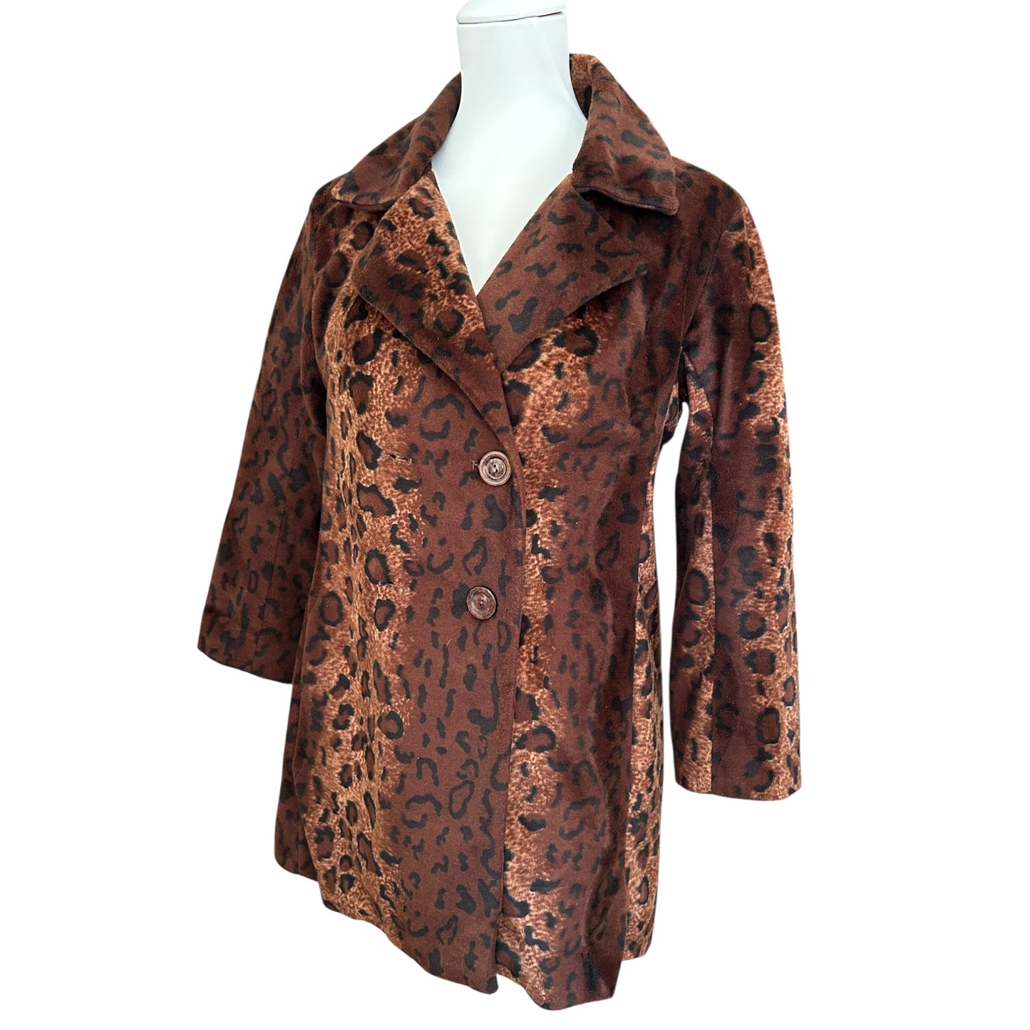 Vintage faux fur leo mid coat
