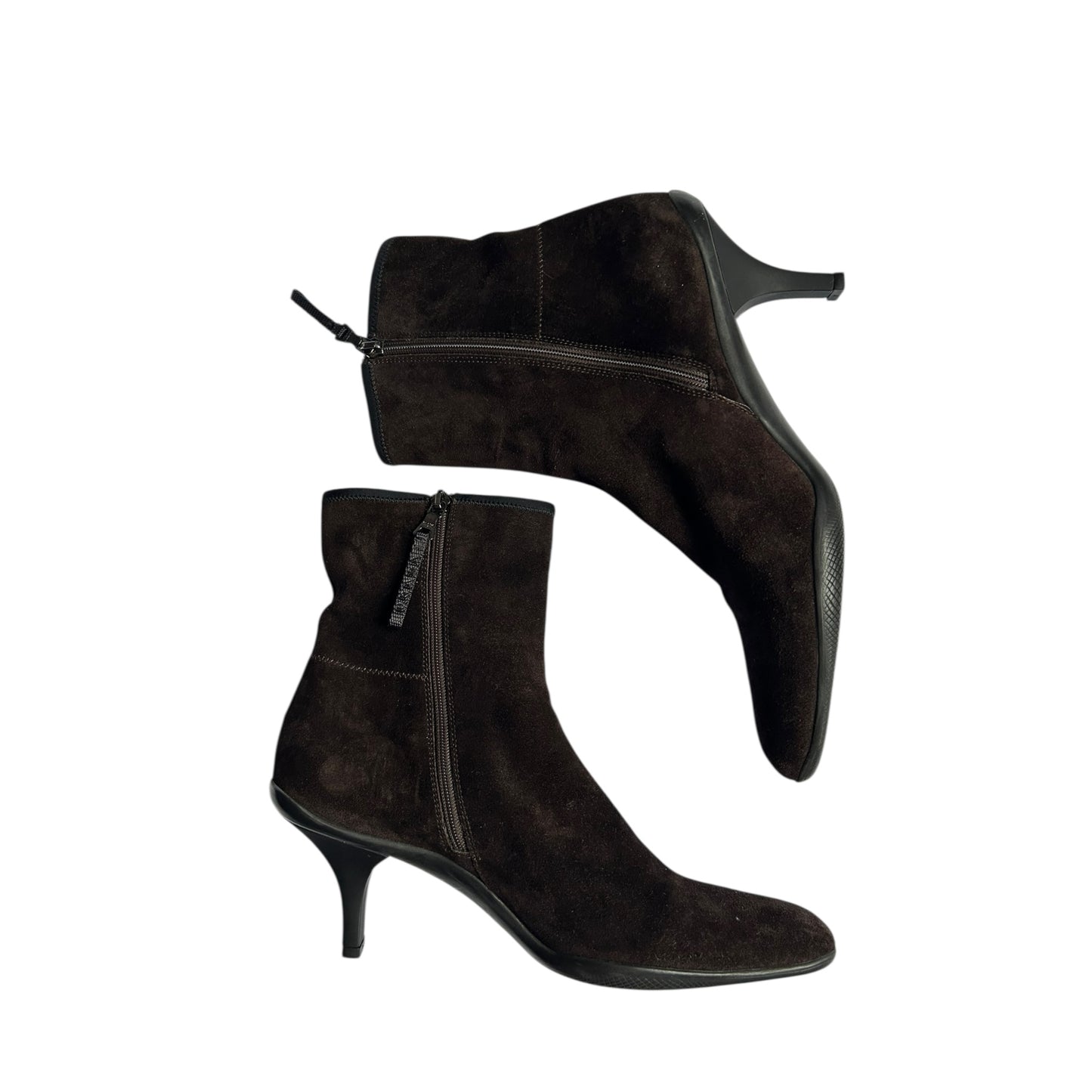 Vintage Prada brown suede ankle boots / 38.5