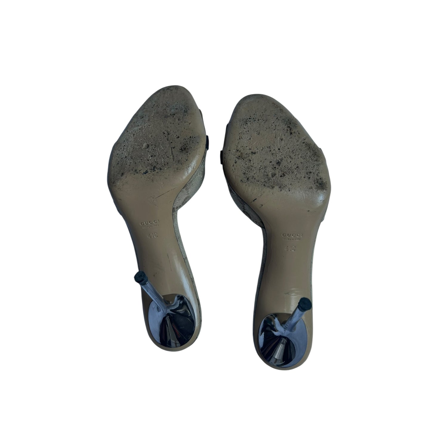Vintage Gucci by Tom Ford monogram GG horse-bit mule heels / 41