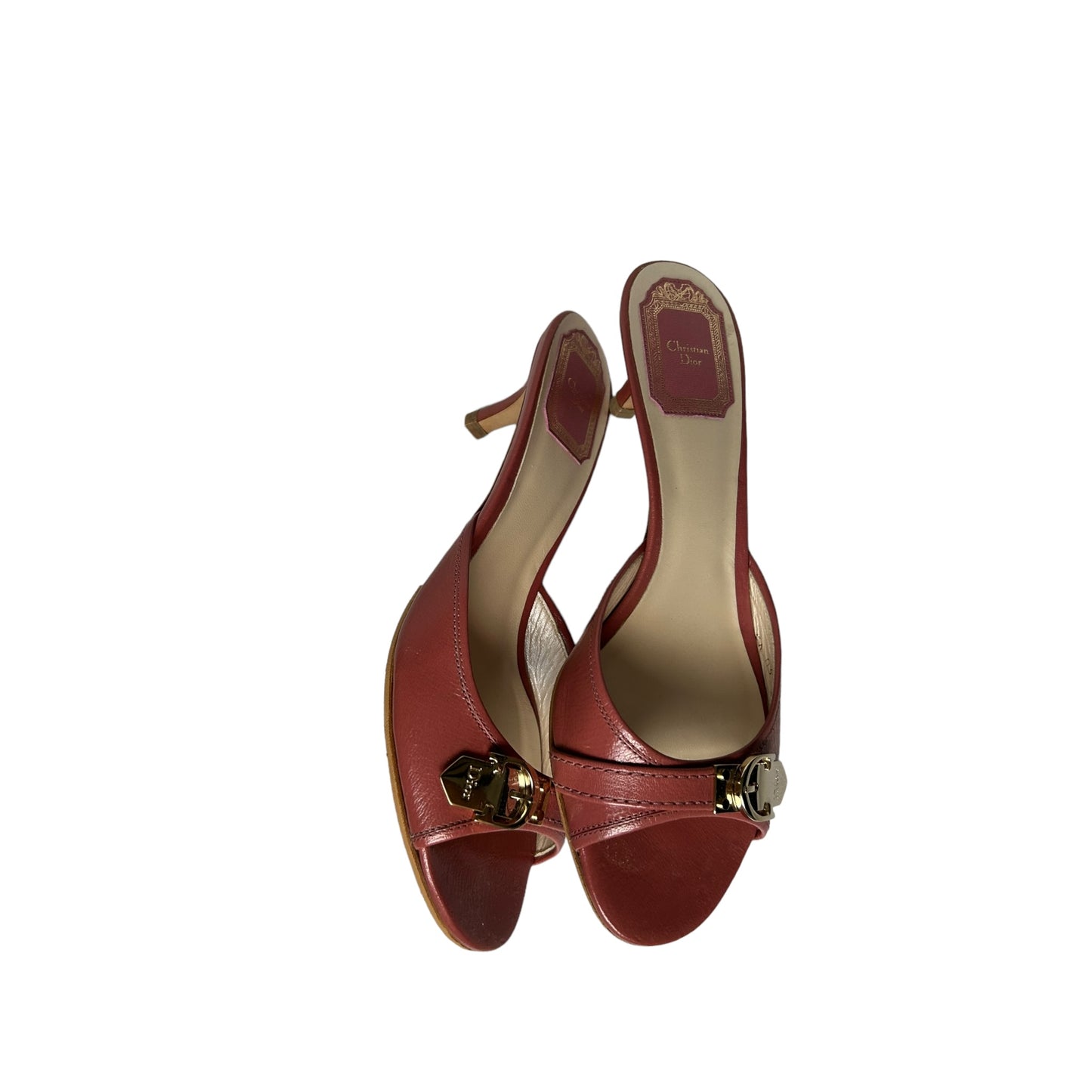 Vintage Dior open toe leather mules unworn /37.5