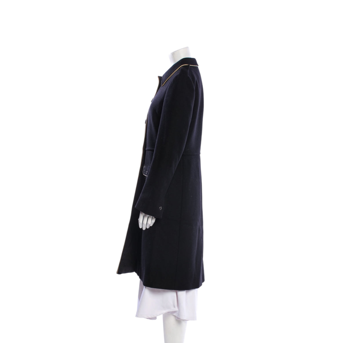 Vintage Prada FW04 black Runway wool ribbon coat