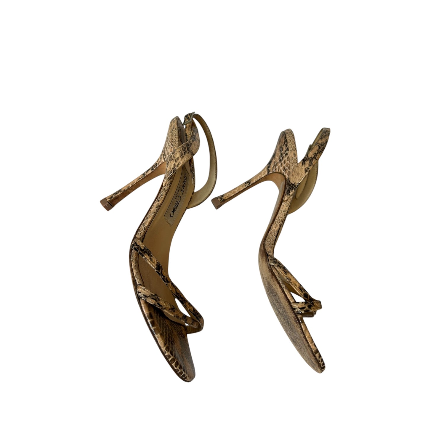 Vintage Jimmy Choo python strap sandal heel / 37