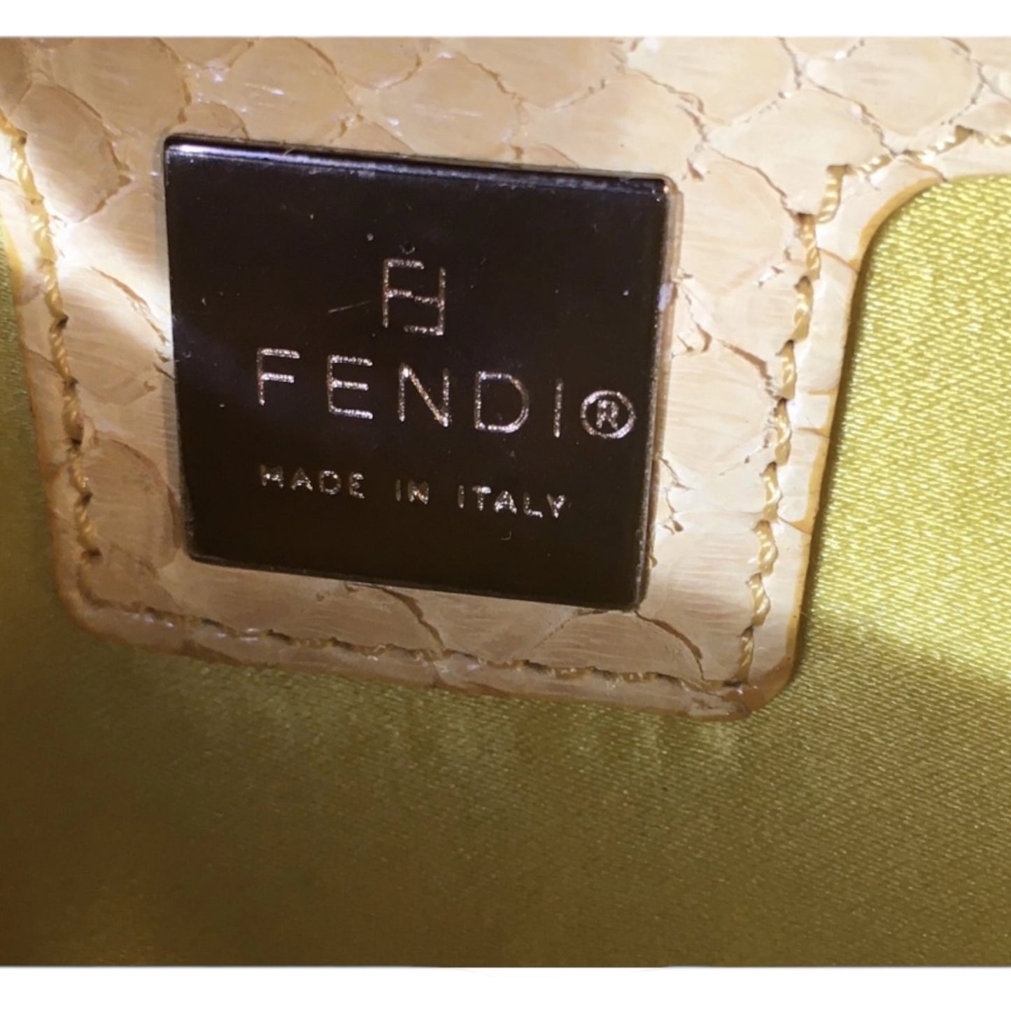 Fendi Baguette Floral Beaded Bag – Vintage Linen & Python Leather FF Logo Shoulder Bag