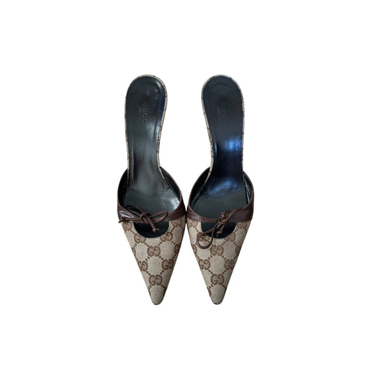 Vintage Gucci by Tom Ford monogram mule heels / 37.5