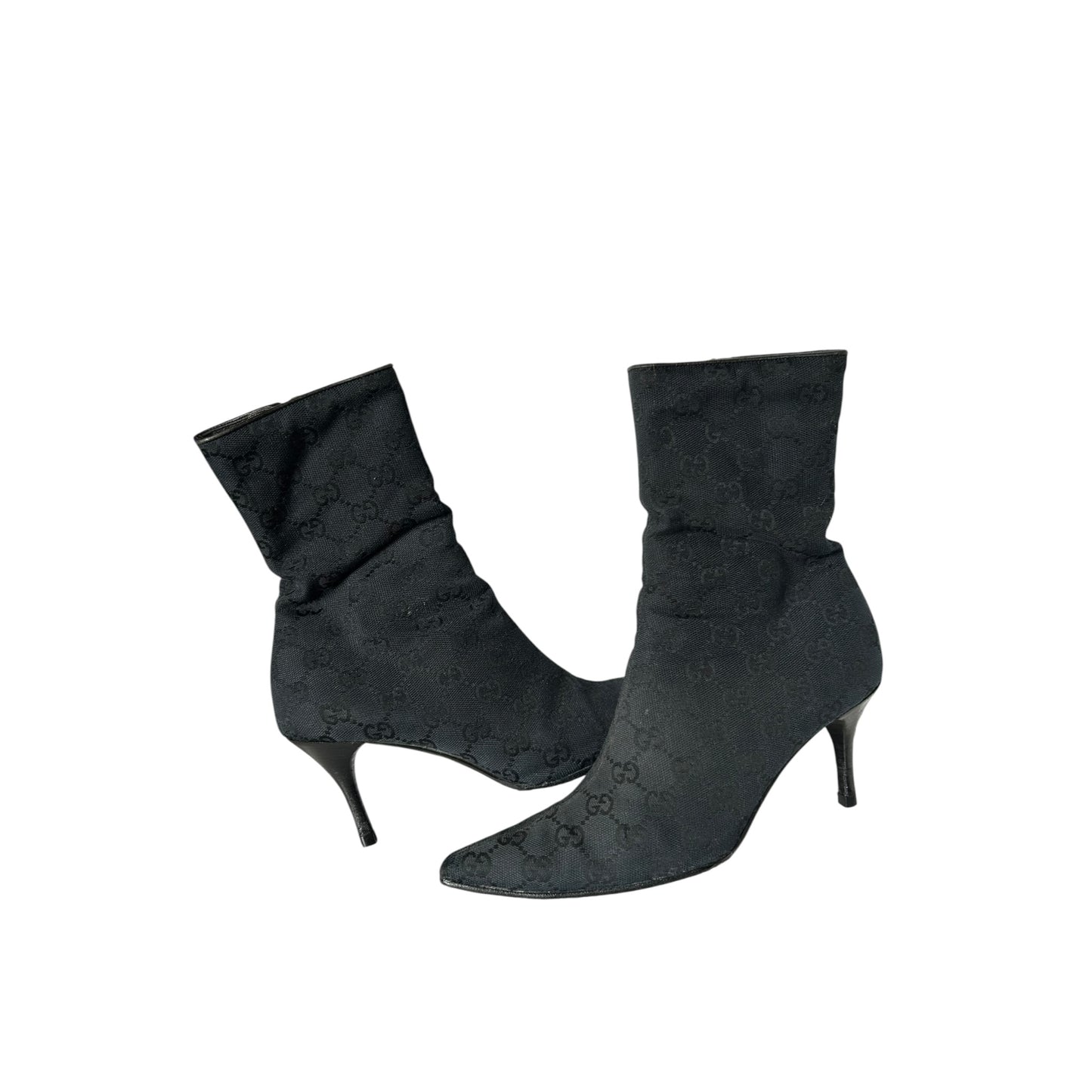 Vintage Gucci monogram canvas GG logo ankle boots / 35.5
