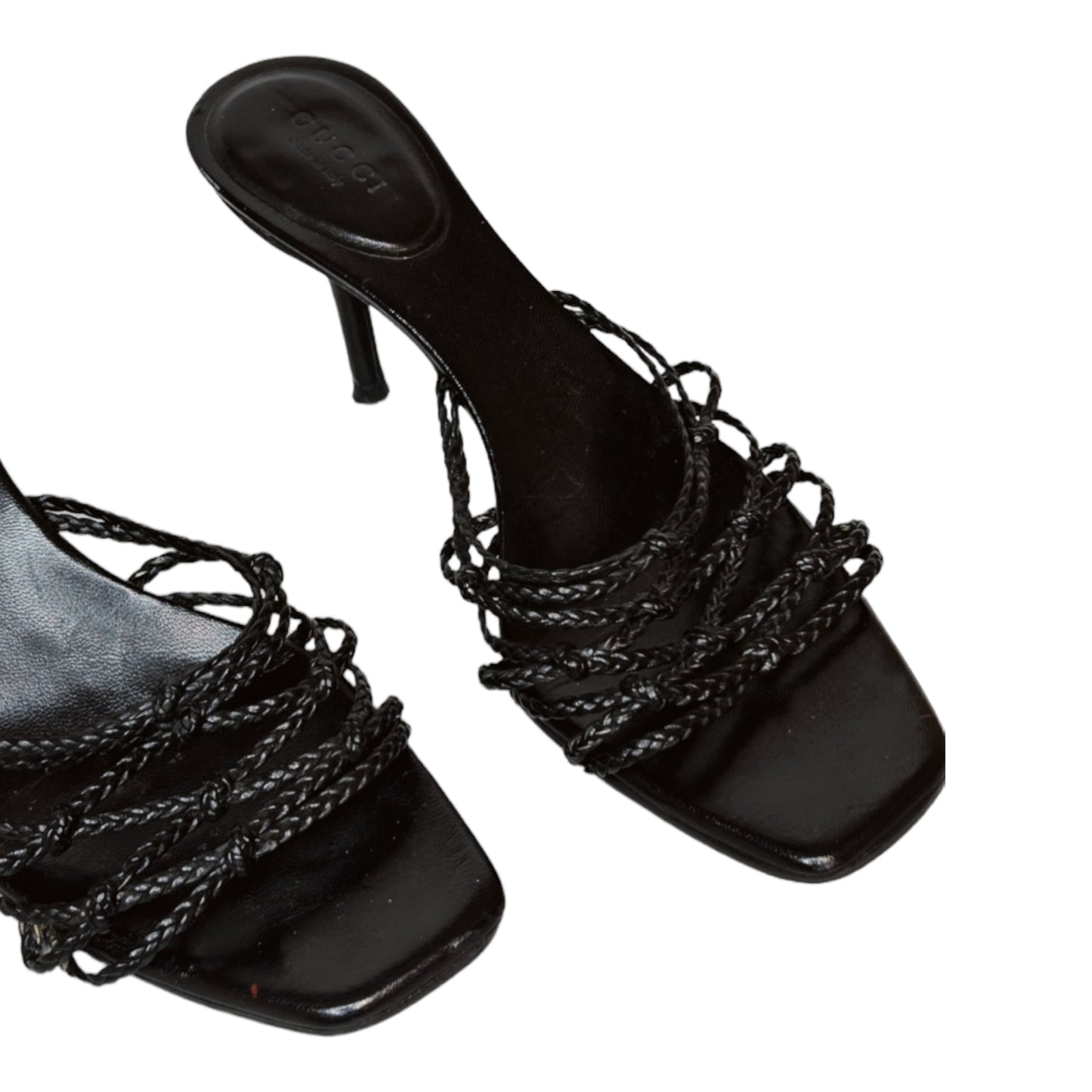Vintage Gucci black leather sandals