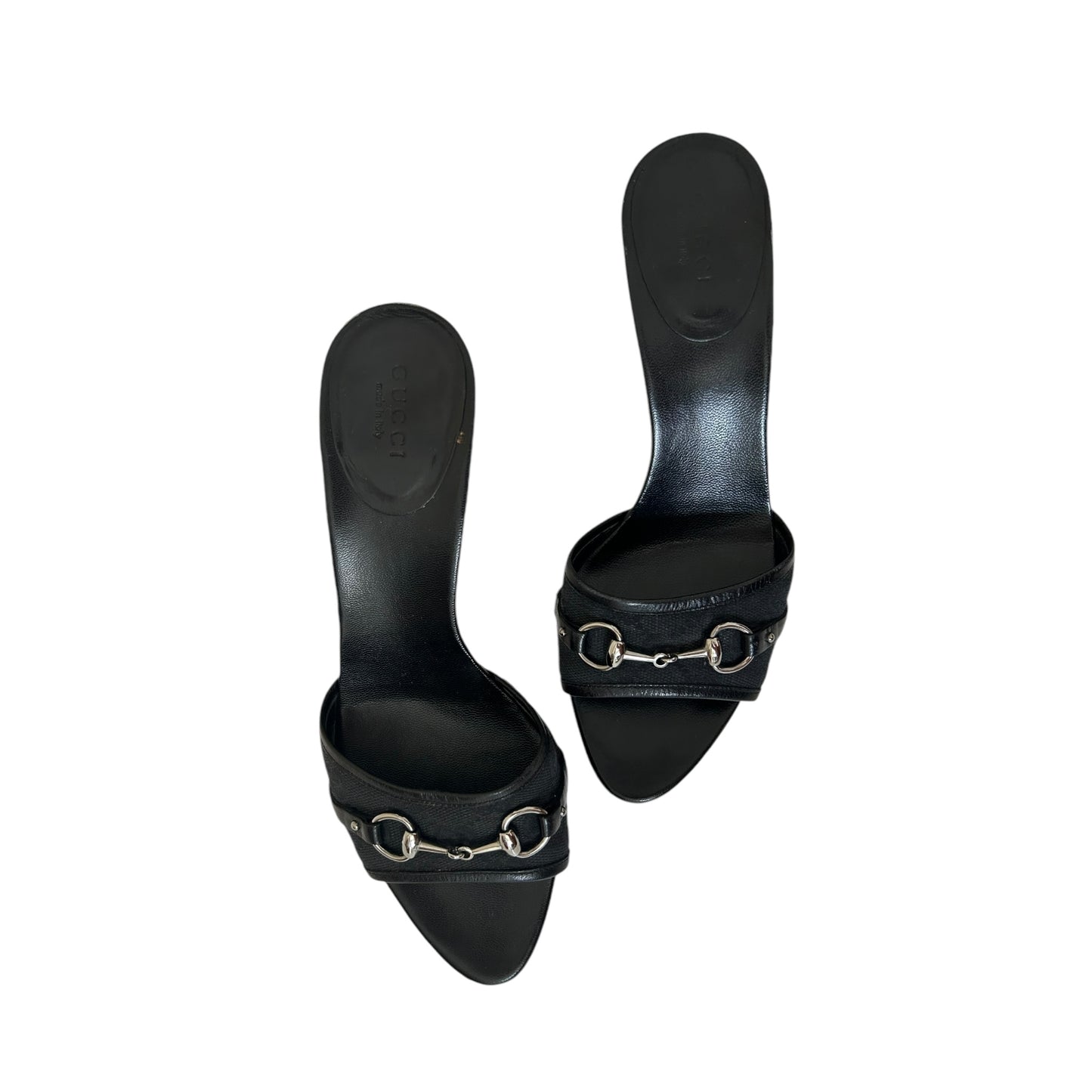 Vintage Gucci by Tom Ford monogram GG horse-bit mule heels / 36.5
