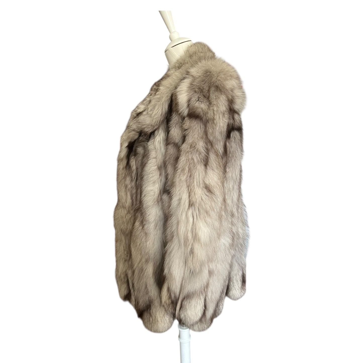 Vintage Fur white fox midi coat