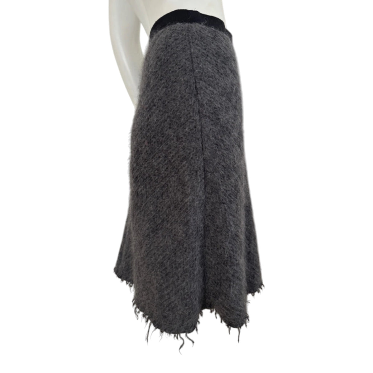 Vintage Prada mohair gray midi skirt