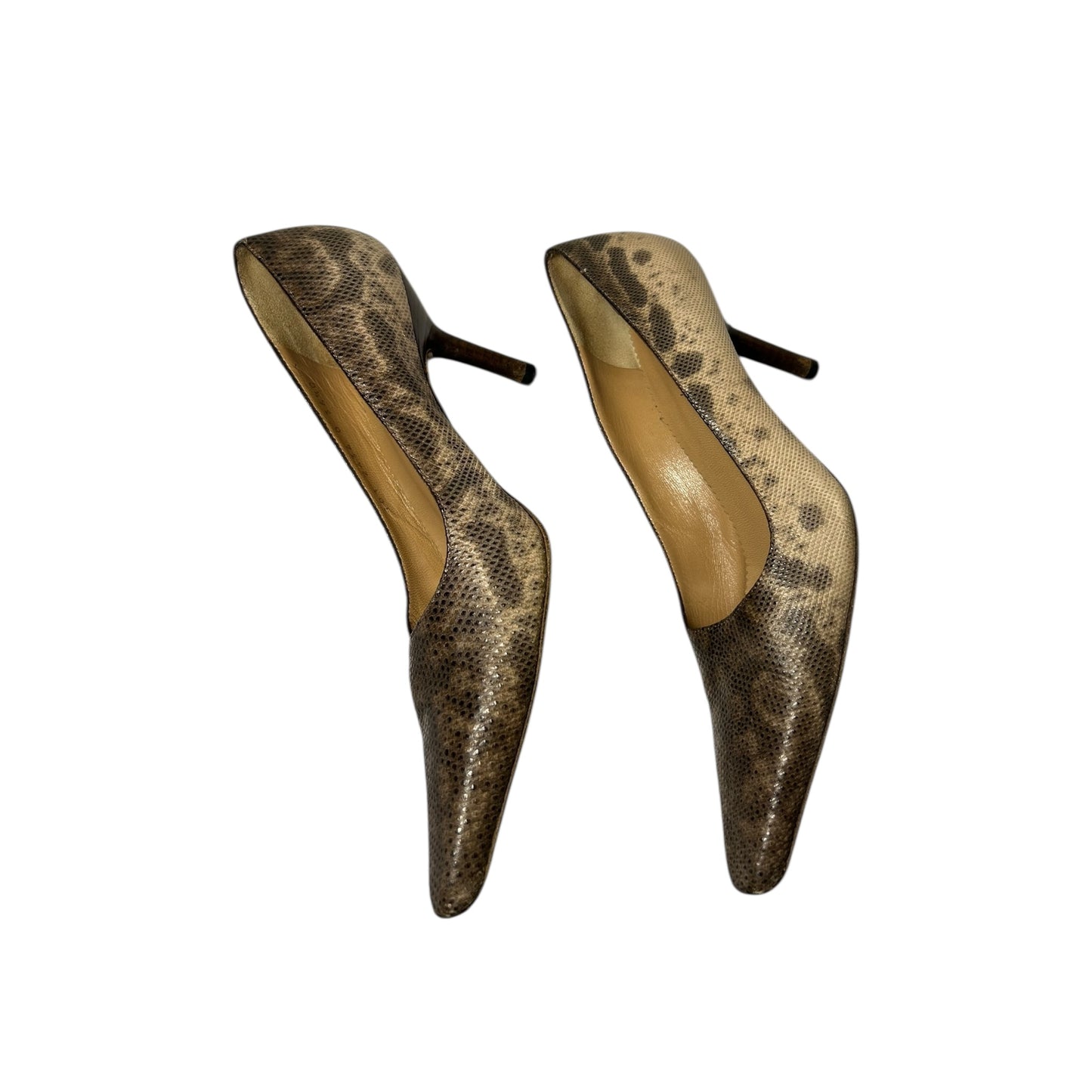 Vintage Gucci by Tom Ford lizard brown tan pump heels / 36.5