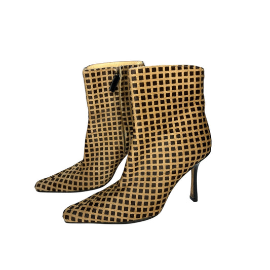 Vintage Jimmy Choo pony hair checkered ankle boots / 37