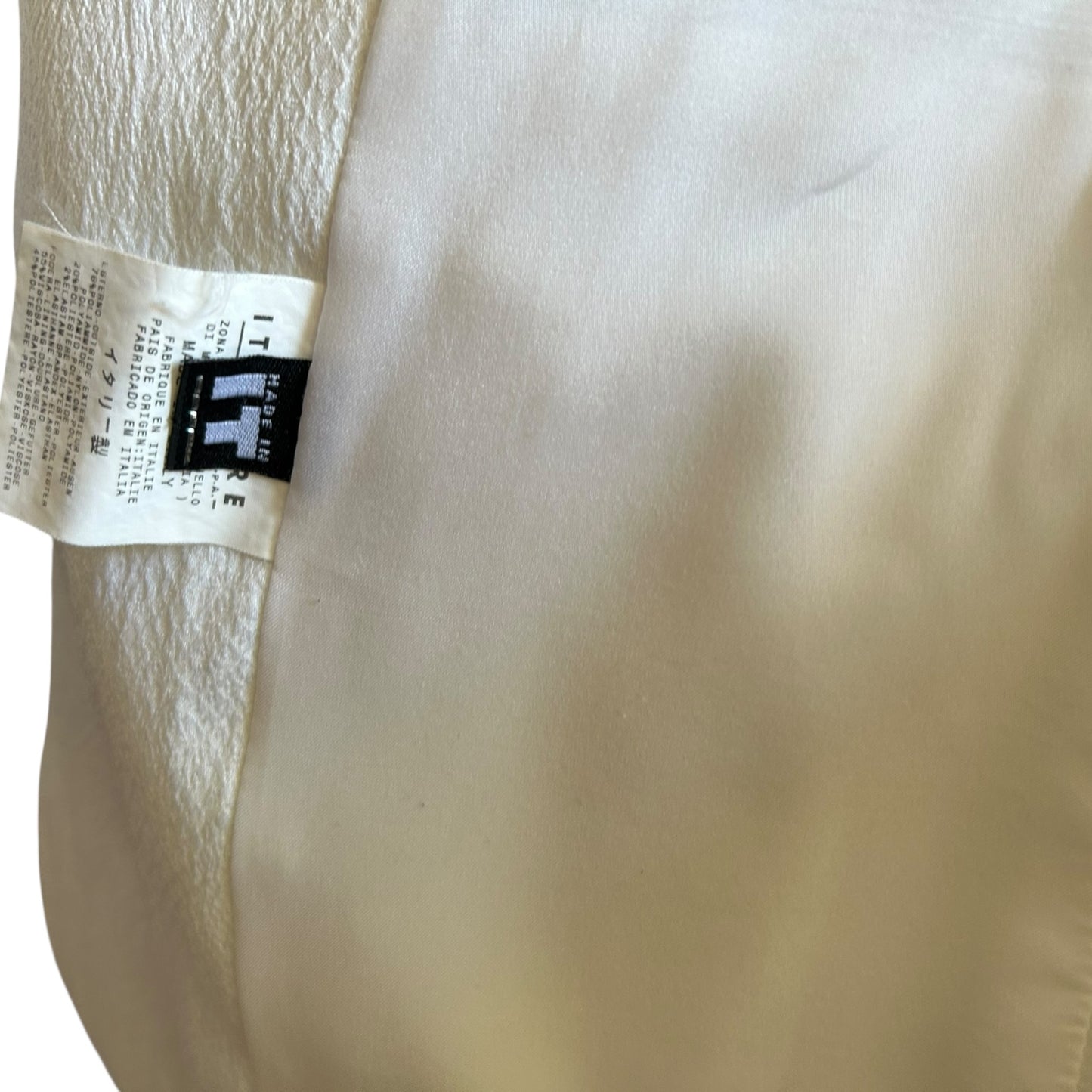 Vintage Versace white mini skirt suit double zipper