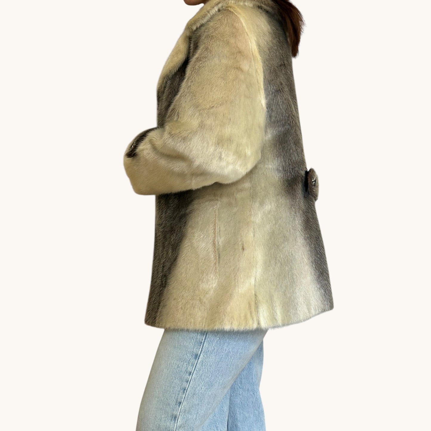 Vintage two tone ombré fur coat