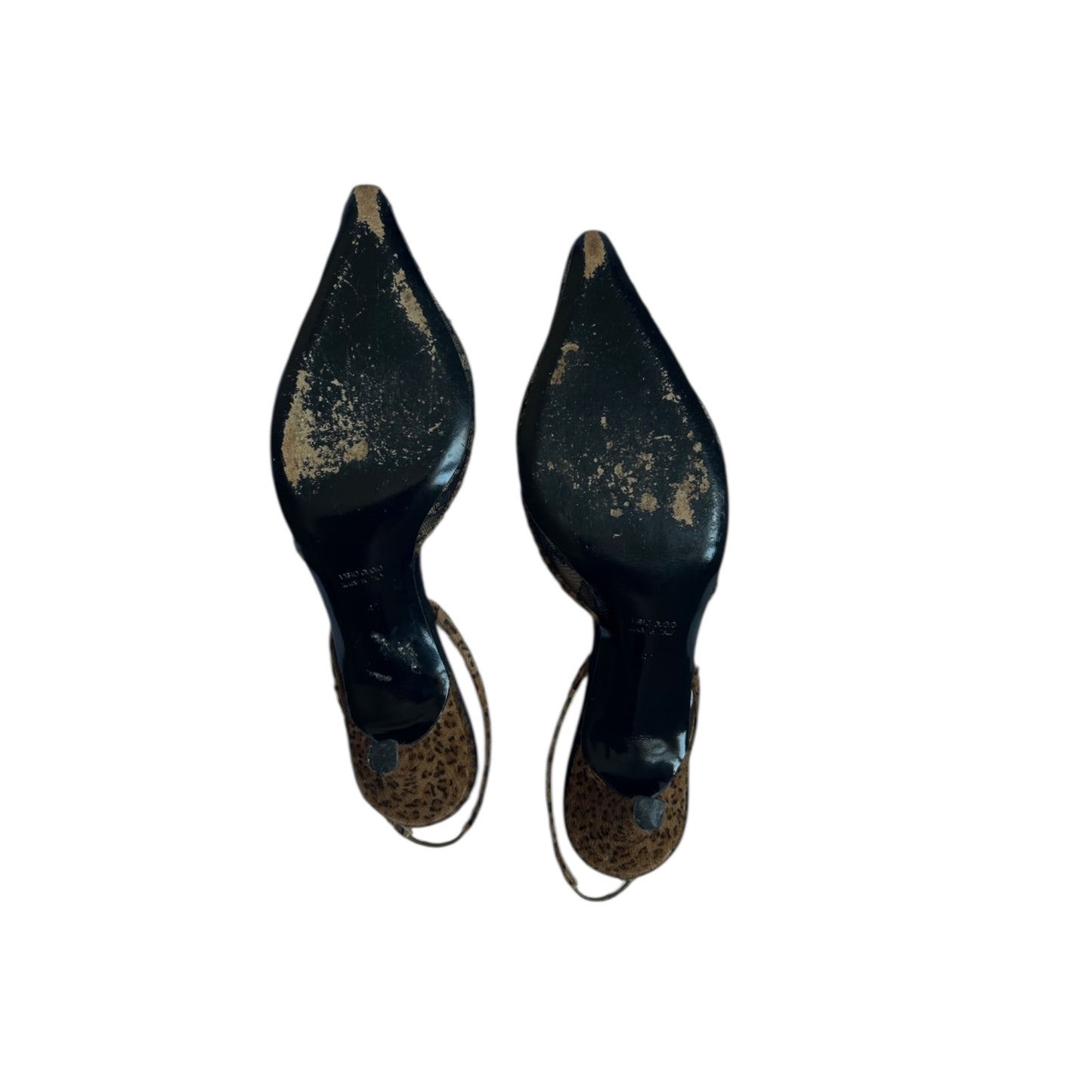 Vintage Rene Caovilla pony hair bow tie slingback heels / 41