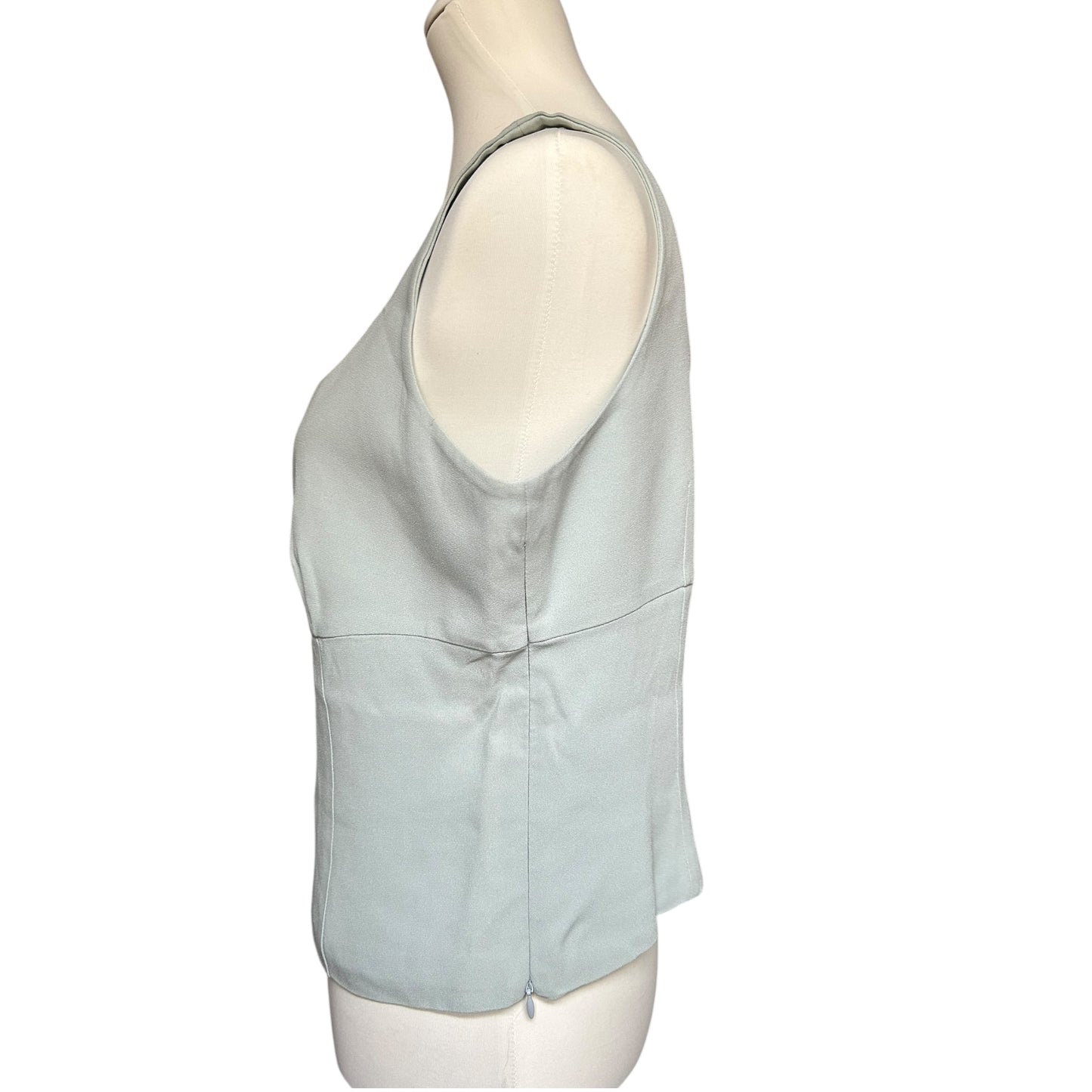 Valentino Roma Mint Green Silk Blend Top – Structured Sleeveless Designer Tank