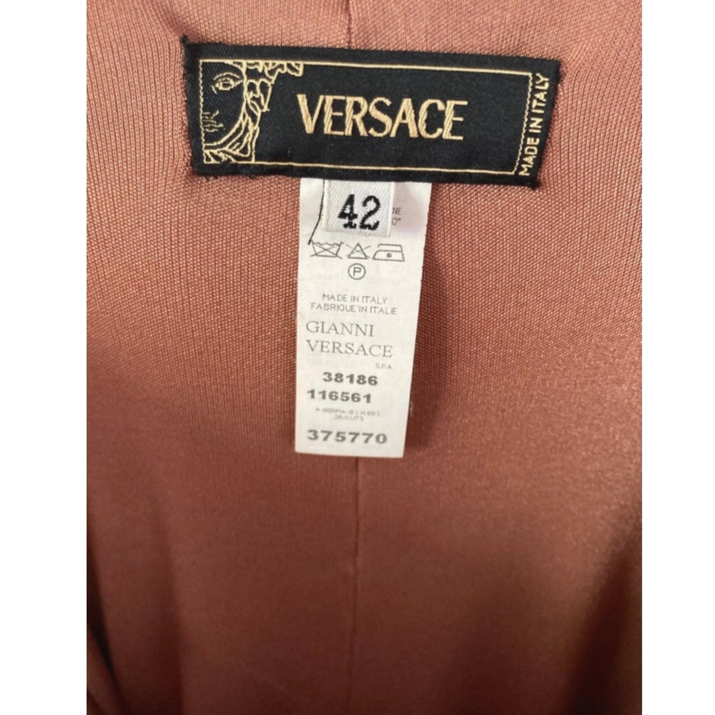 Versace vintage Spring 2005 Runway Ruched Silk Gown in size