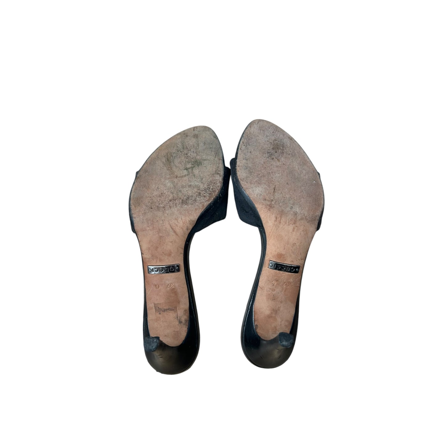 Vintage Gucci monogram black mule heels / IT37