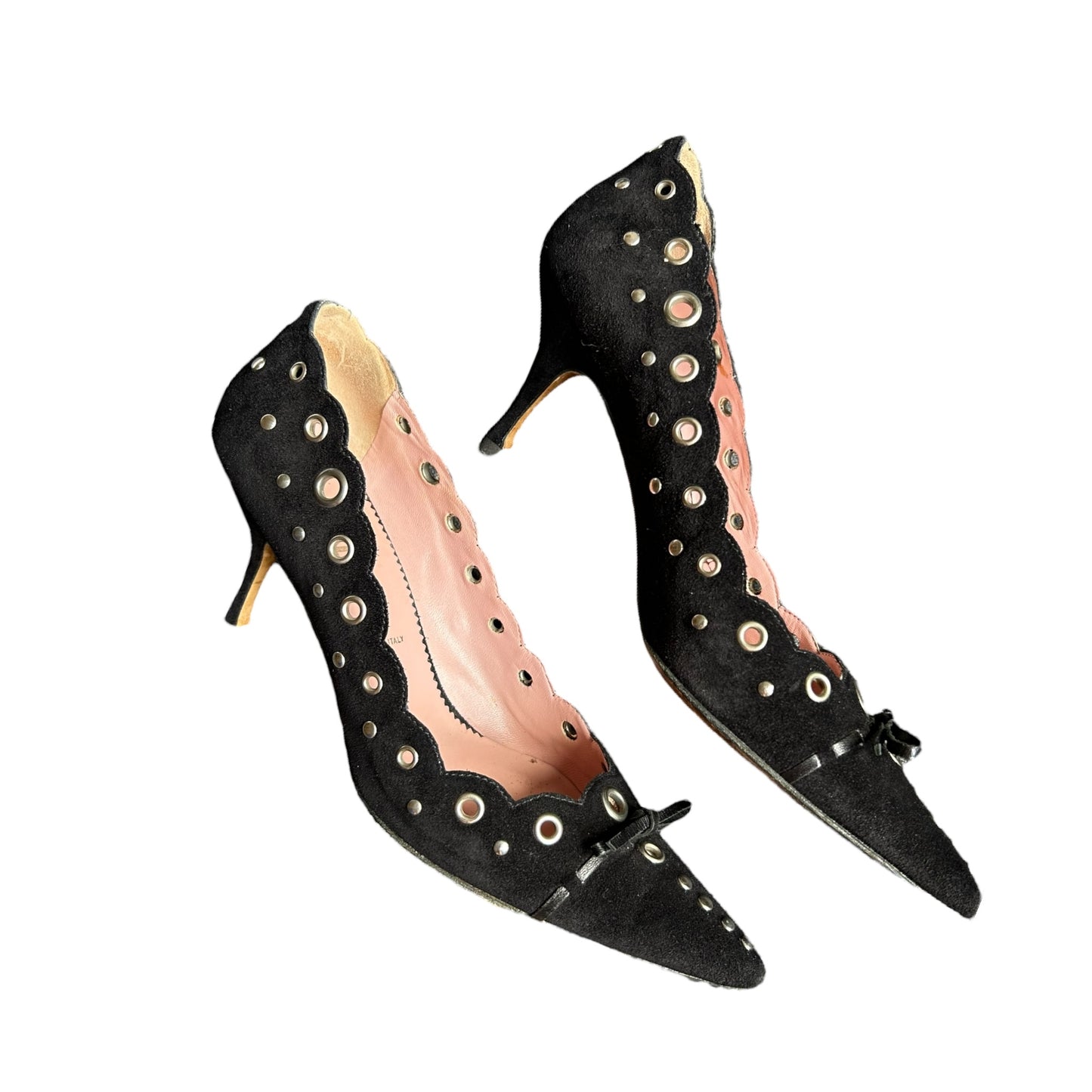 Vintage Prada suede kitten heels / 37