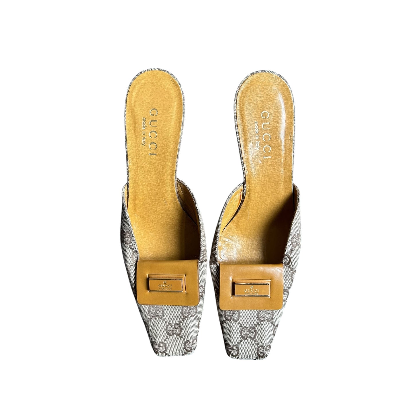 Vintage Gucci GG monogram mule heels / 36