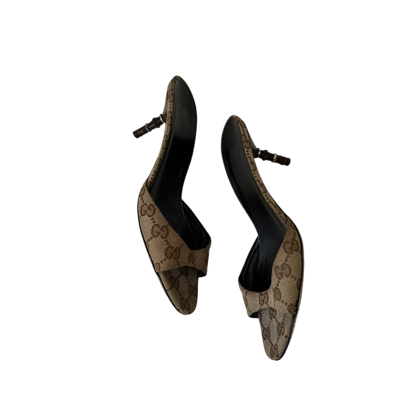 Vintage Gucci by Tom Ford monogram GG bamboo mule heels / 36