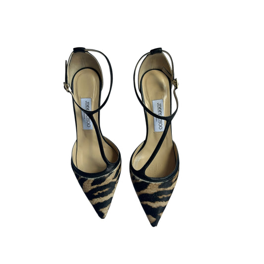 Vintage Jimmy Choo pony hair tiger print heels/ 38.5