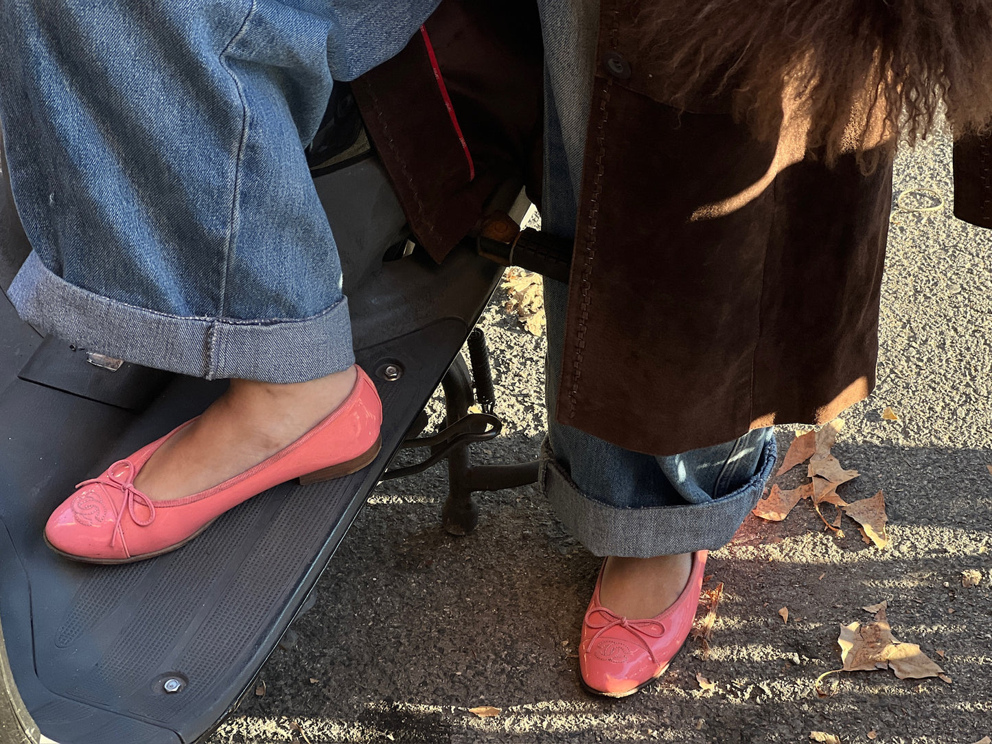 Vintage Chanel CC interlocking logo pink ballet flats / 37.5