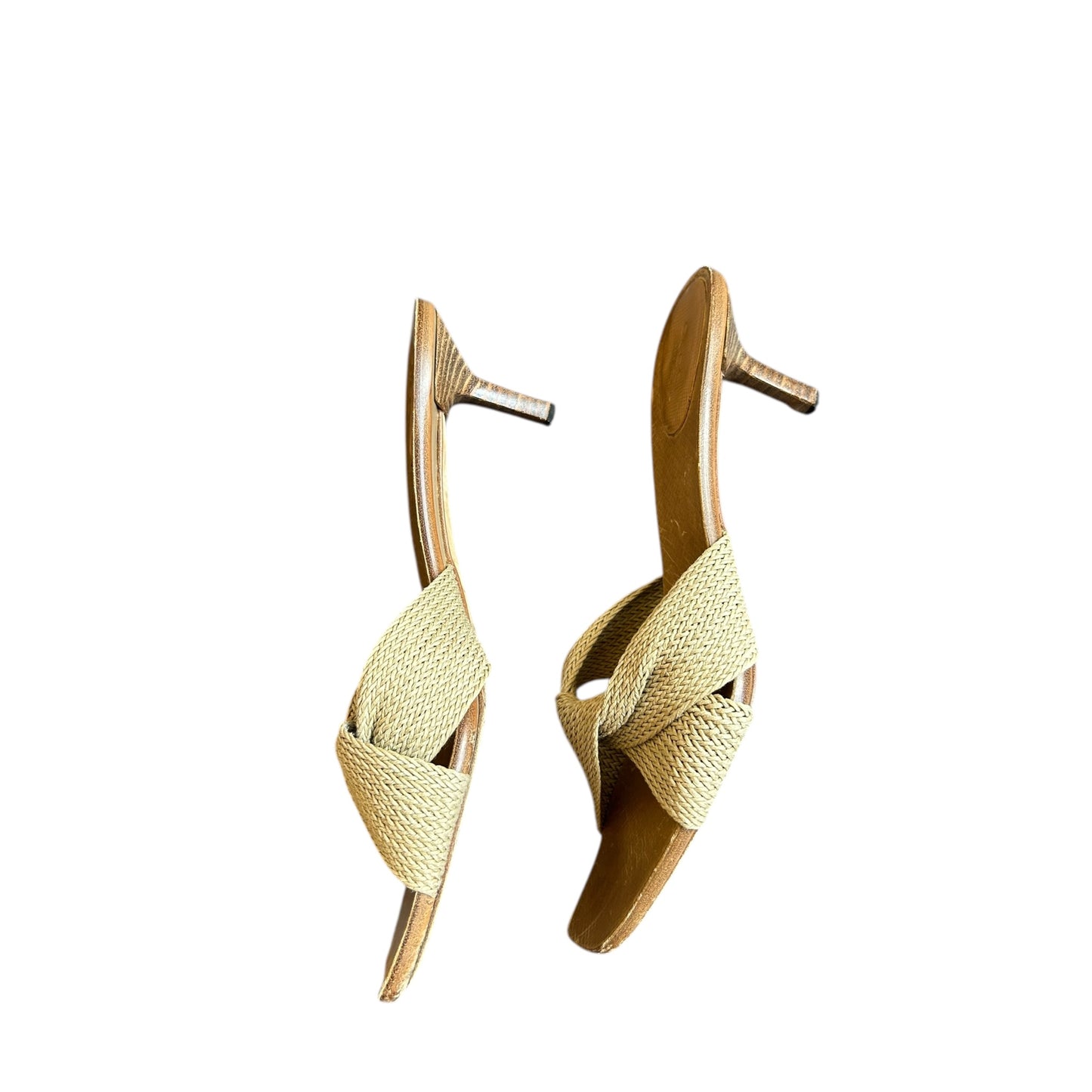 Vintage Gucci by Tom Ford beige cloth mule heels/ 41