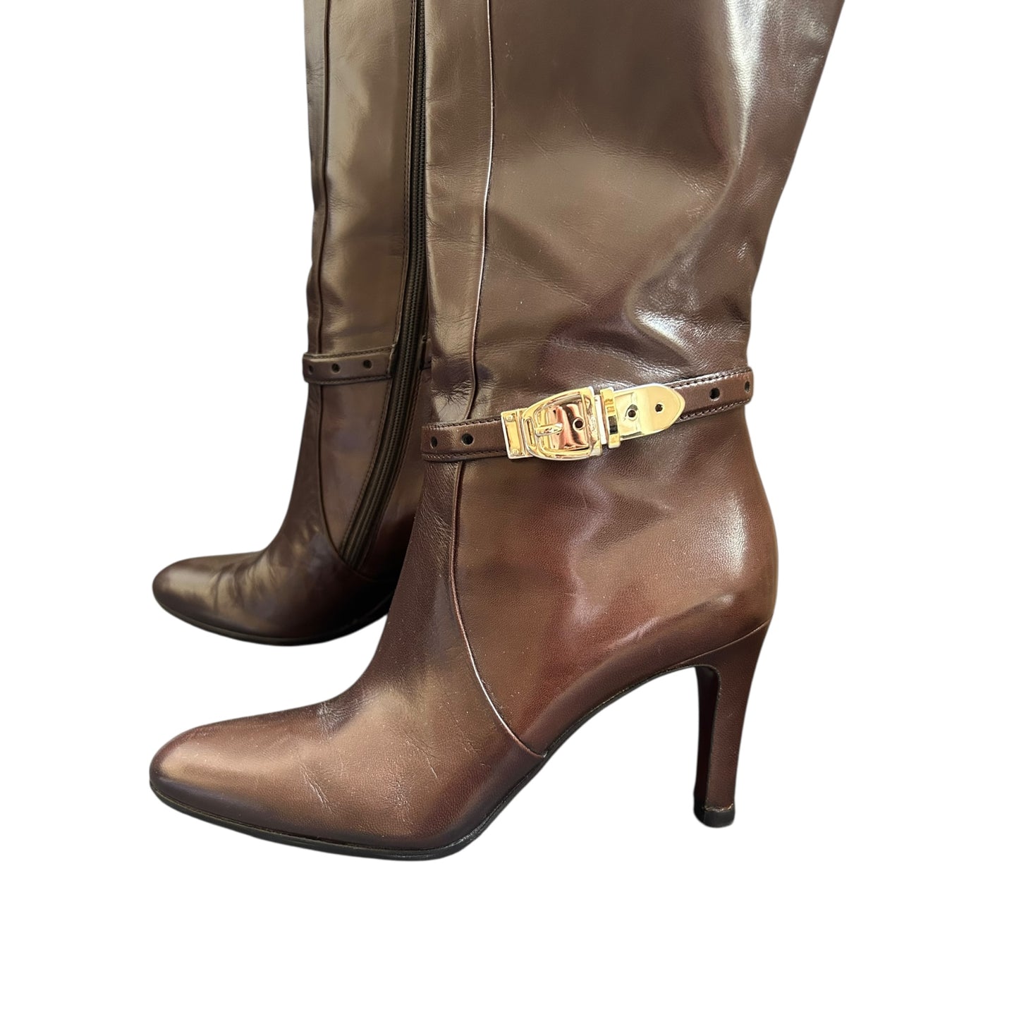 Vintage Gucci FW 1999 brown leather knee high boots / 36