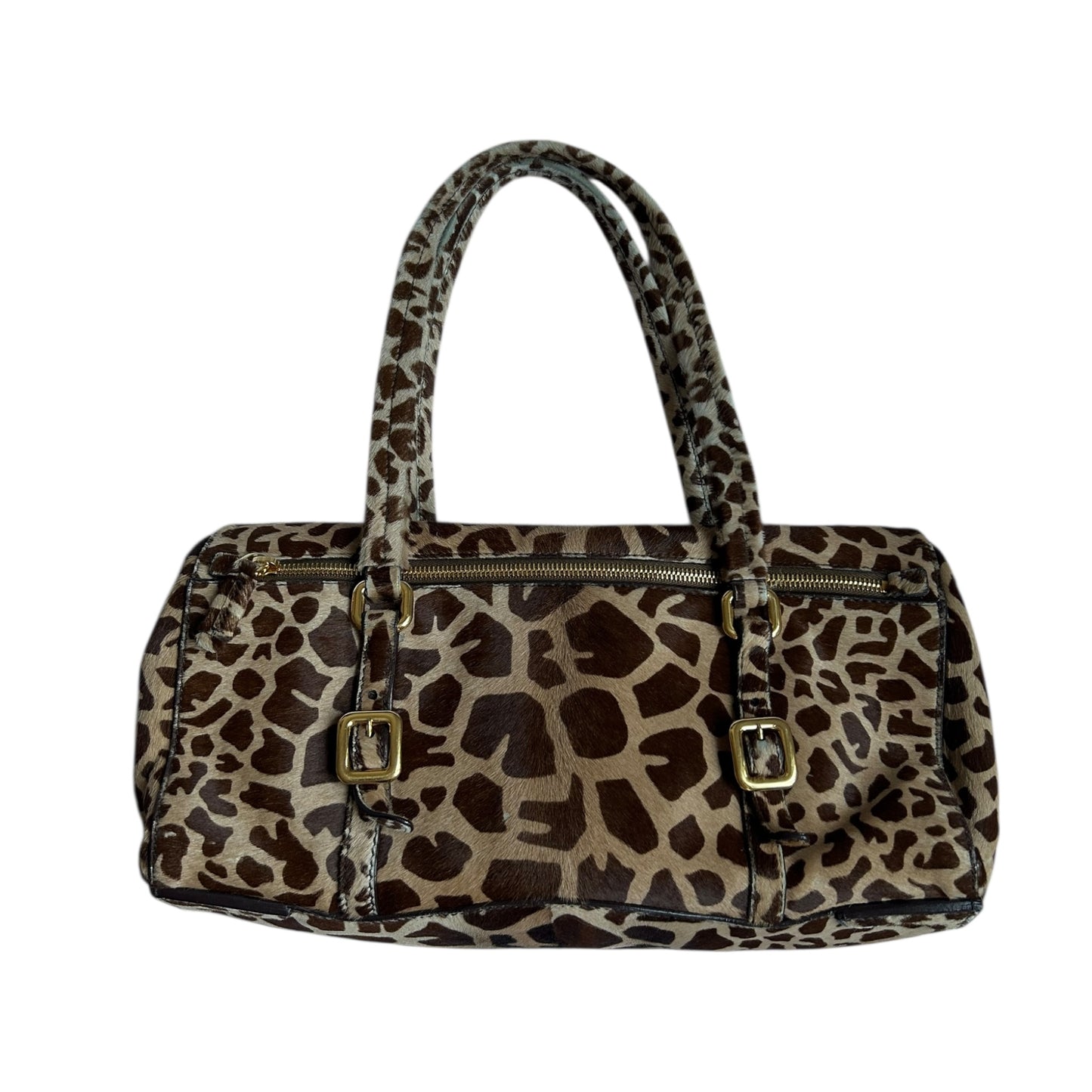 Vintage rare Prada animal print pony hair Giraffe-Print Cavallino Shoulder Bag