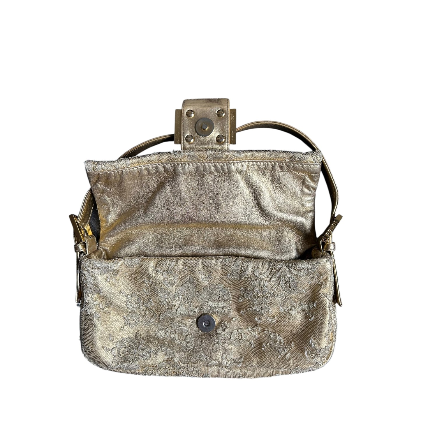 Vintage Fendi lace crystal baguette bag