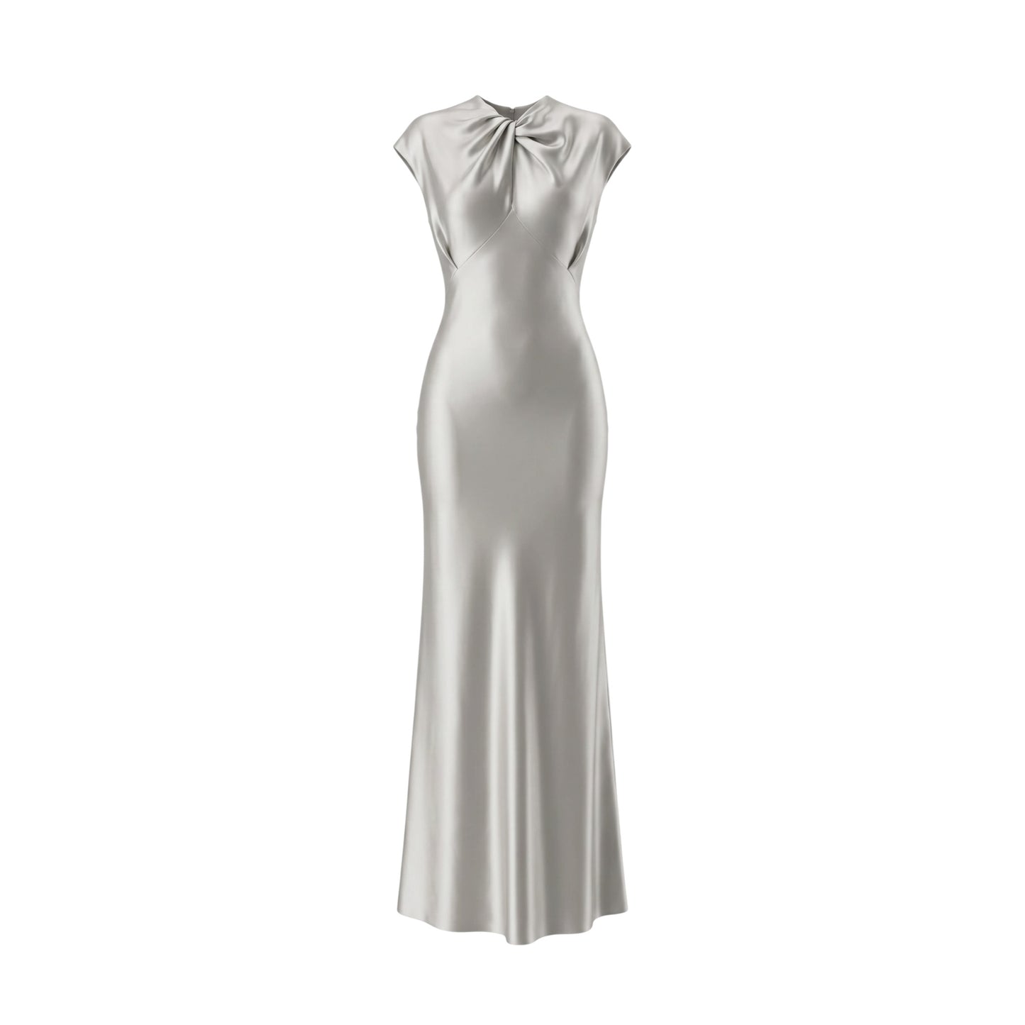 Ralph Lauren SS2005 silver metallic silk gown