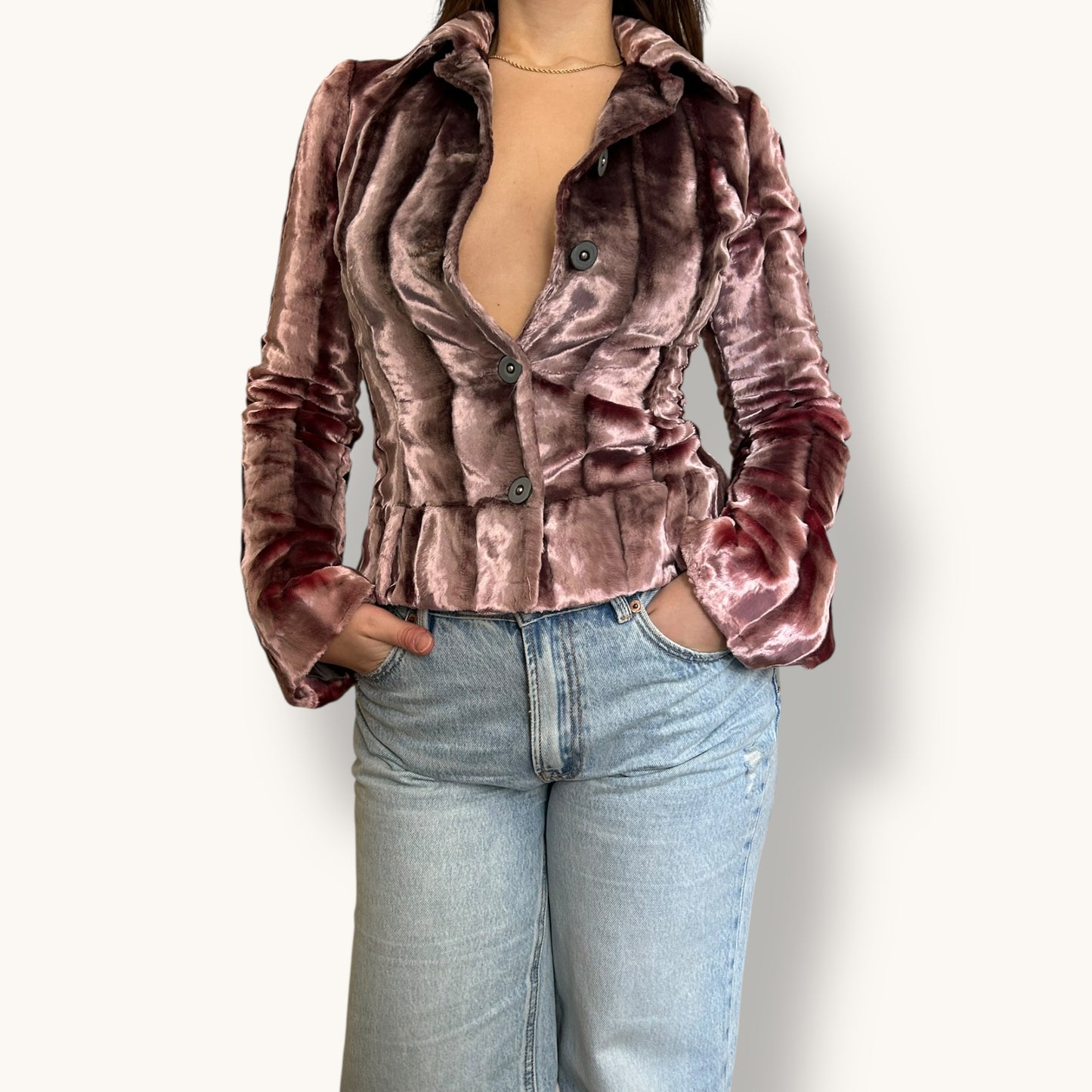 Vintage rare Roberto Cavalli velour purple blazer jacket